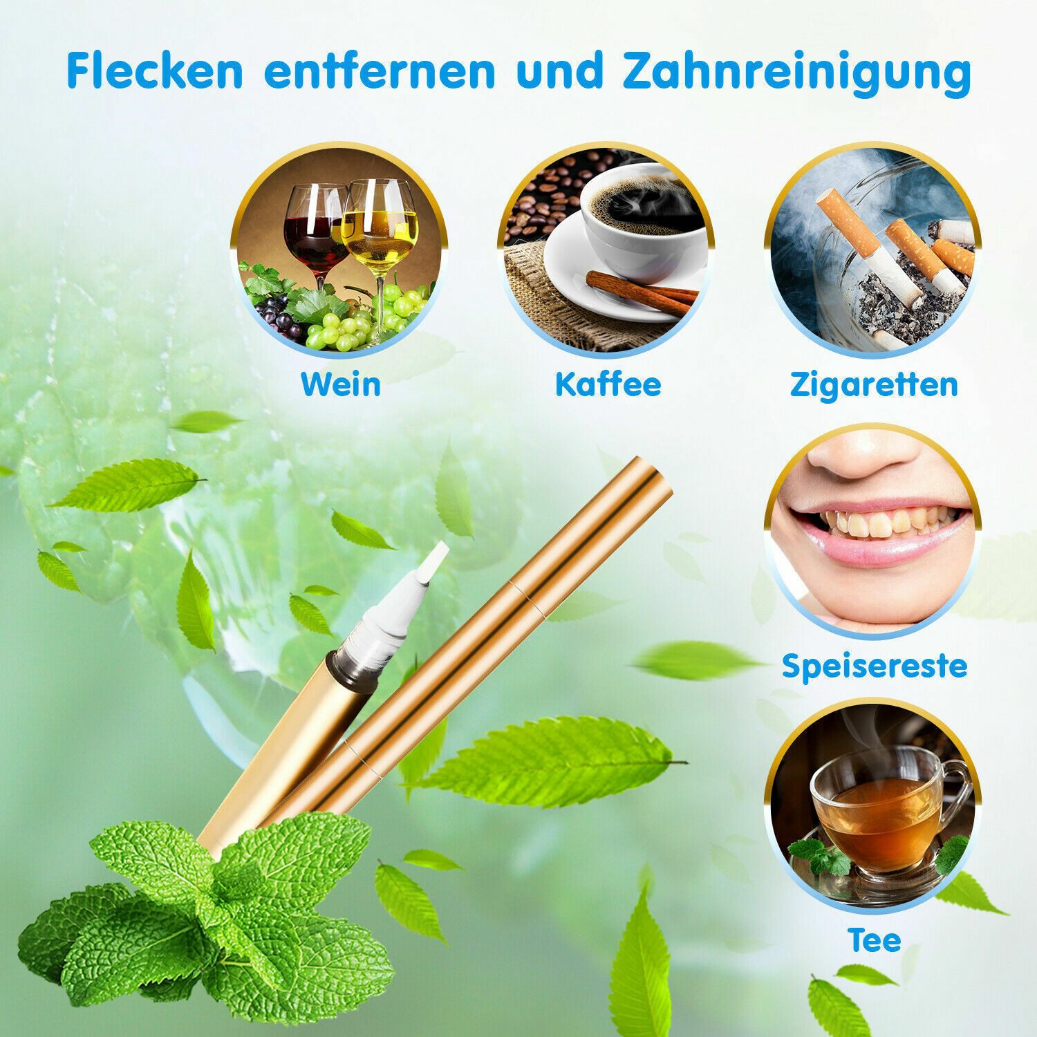 P-Beauty Cosmetic Accessories Zahnbleaching-Gel Stift Pen Gel Zahnweiß weiße Zähne Teeth Whitening Bleaching, Vegan, Steril Einzelverpackt, Tierversuchsfrei