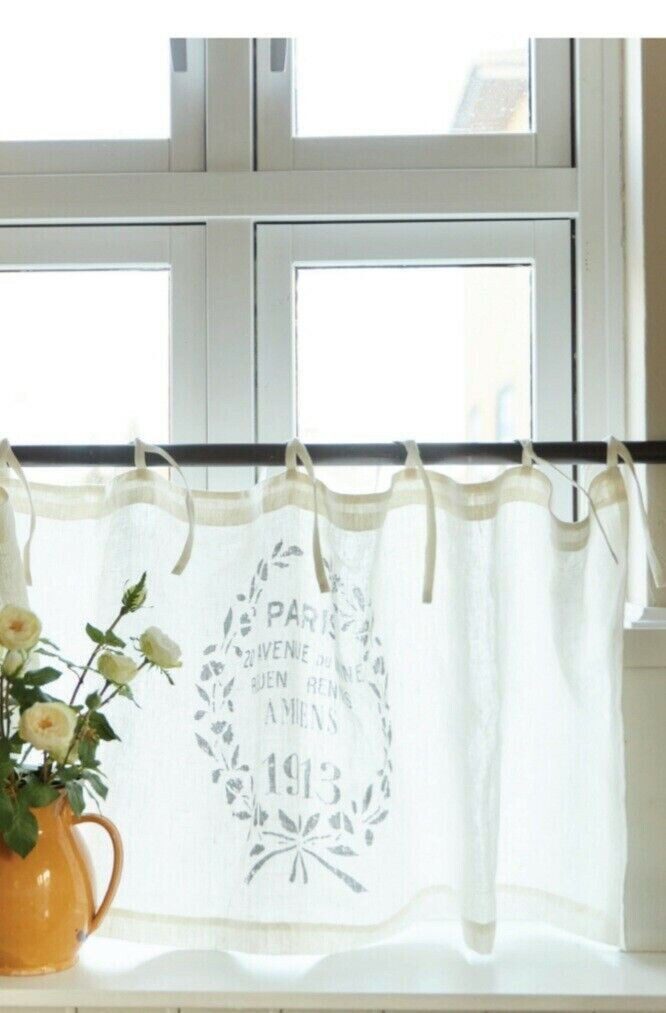 Femme Facon Vorhang Vorhang Gardine Paris Marché No7 Vintage 100% Bio Leine günstig online kaufen