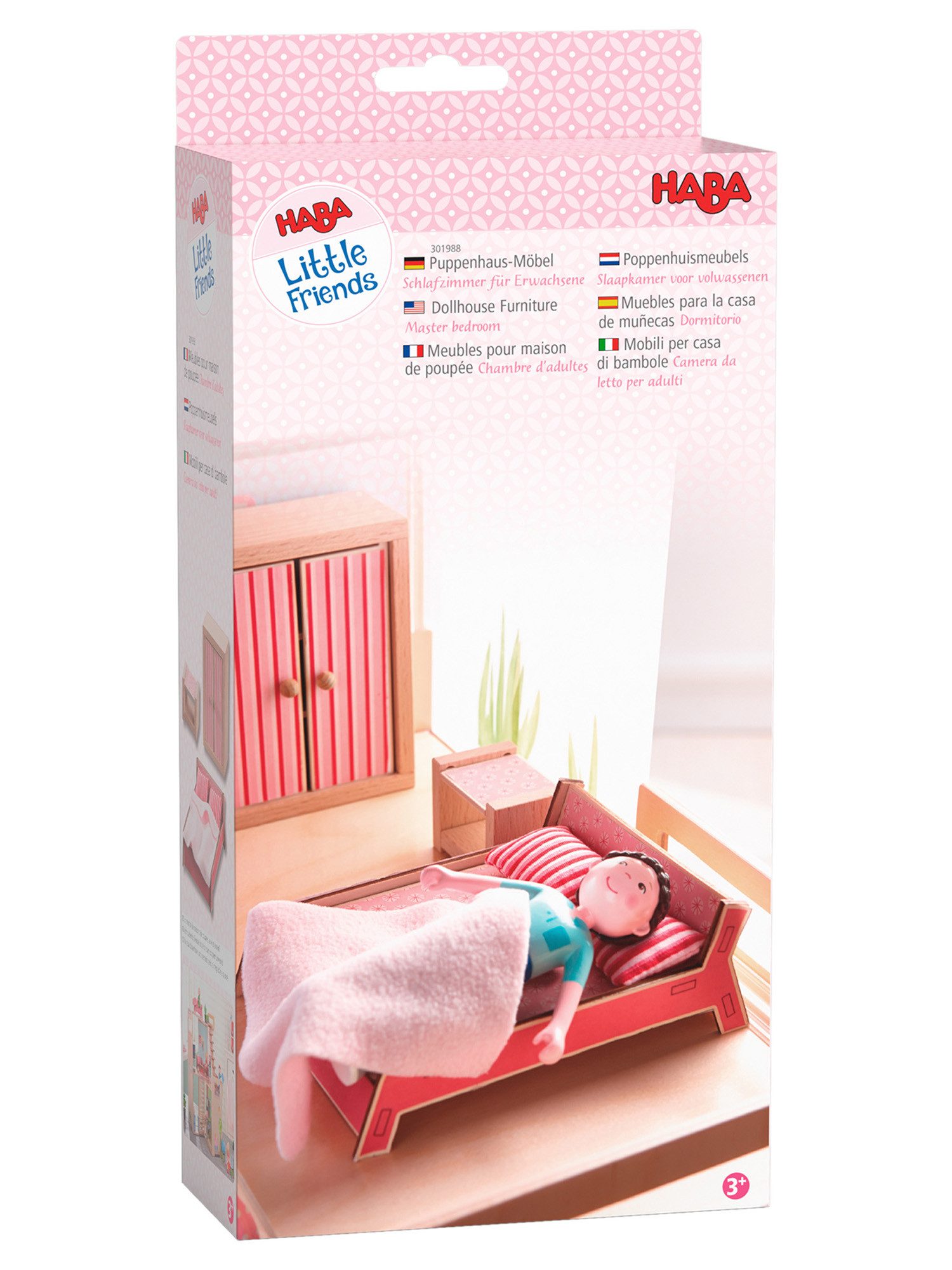 Haba Puppenhaus Little Friends – Puppenhaus-Möbel Schlafzimmer, unisex neutral