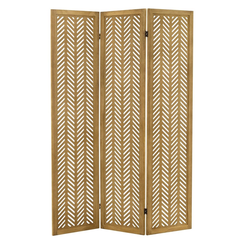 ML-DESIGN Paravent Raumteiler Faltbarer Sichtschutz Indoor Stellwand Sichtschutzwand, Raumtrenner 3-teilig Natur 170x121 cm aus Holz freistehend Trennwand