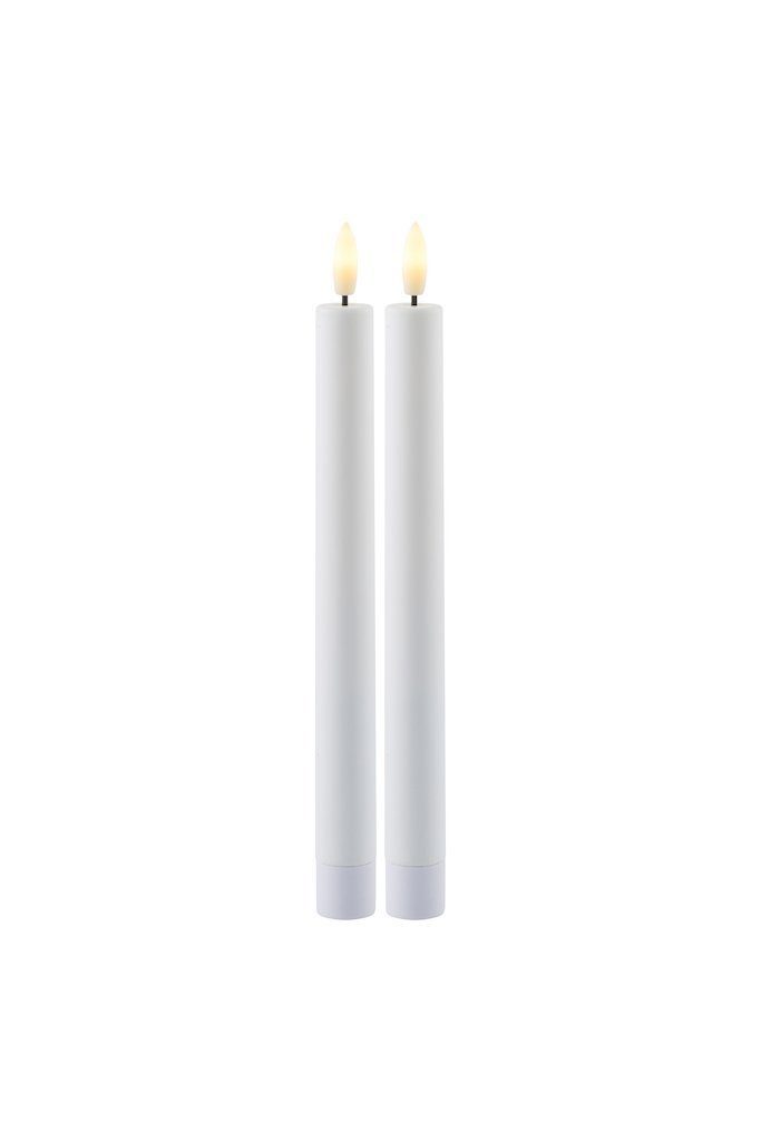 Sirius Home A/S LED-Kerze Stabkerze Sille 2er Set 2 x 25cm weiß, flackernde 3D Flamme