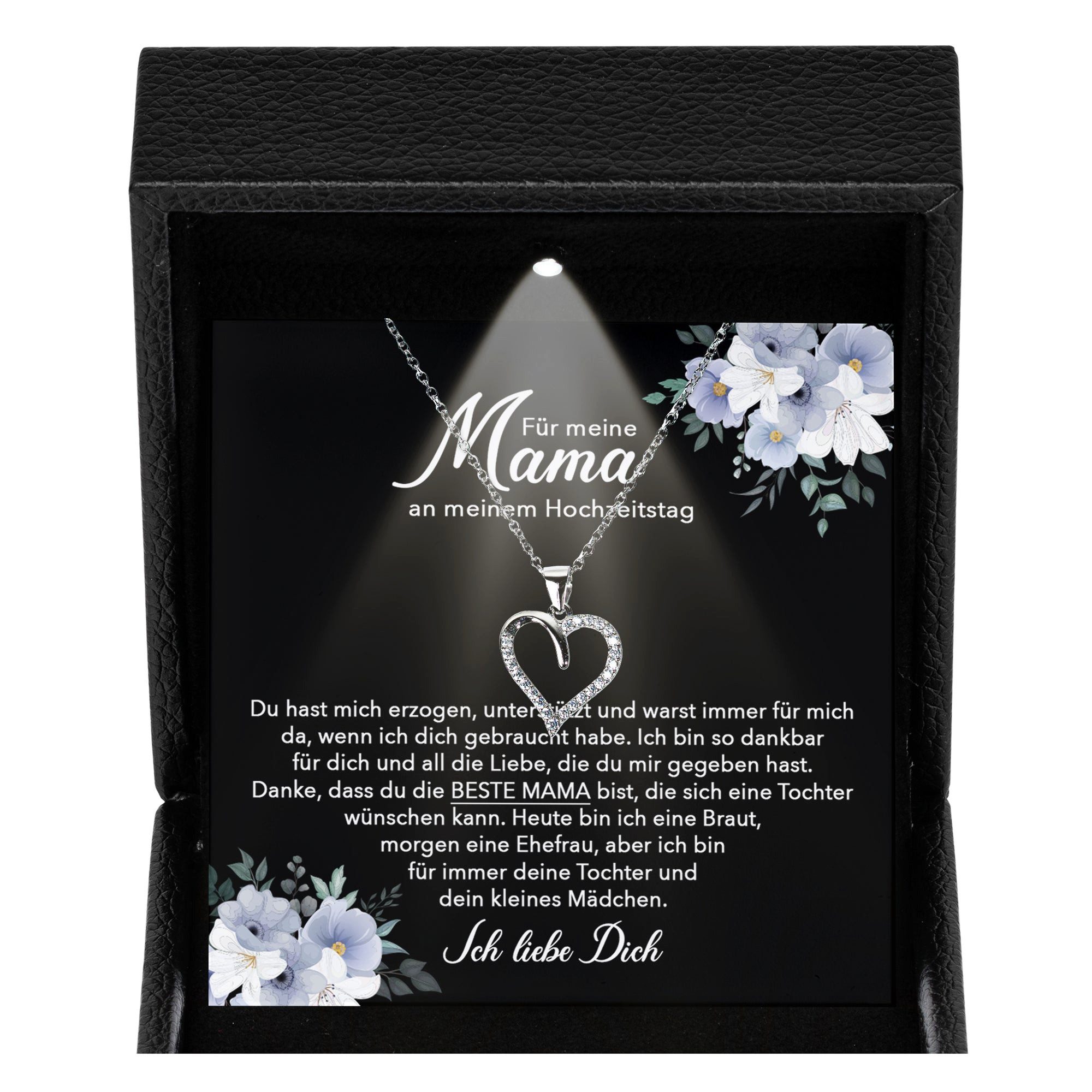 22Feels Schmuckset Brautmutter Geschenk von Braut zur Hochzeit Frauen Damen Halskette (Geschenkset), Silber 925/000, Geschenkset Made In Germany, Premium Licht Etui