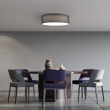 Navaris Deckenleuchte LED Deckenlampe rund mit Stoffbezug - warmweiß - 22W - Design