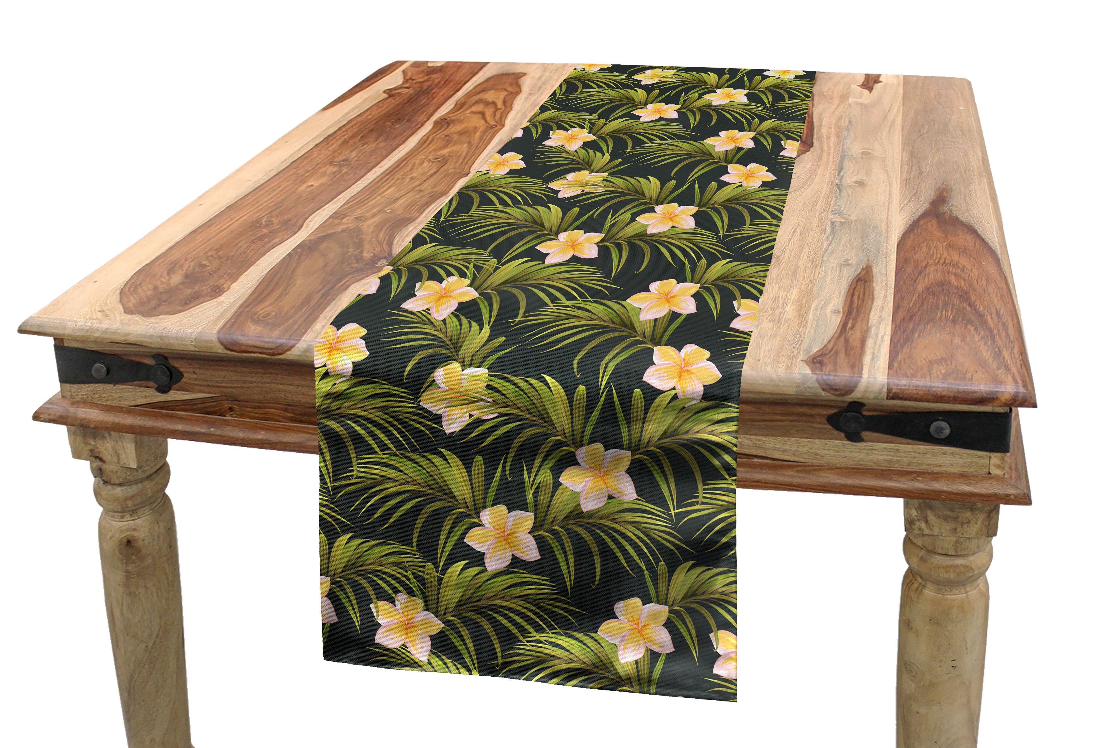 Abakuhaus Tischläufer Esszimmer Küche Rechteckiger Dekorativer Tischläufer, Blumen Palmblätter Summer Flowers