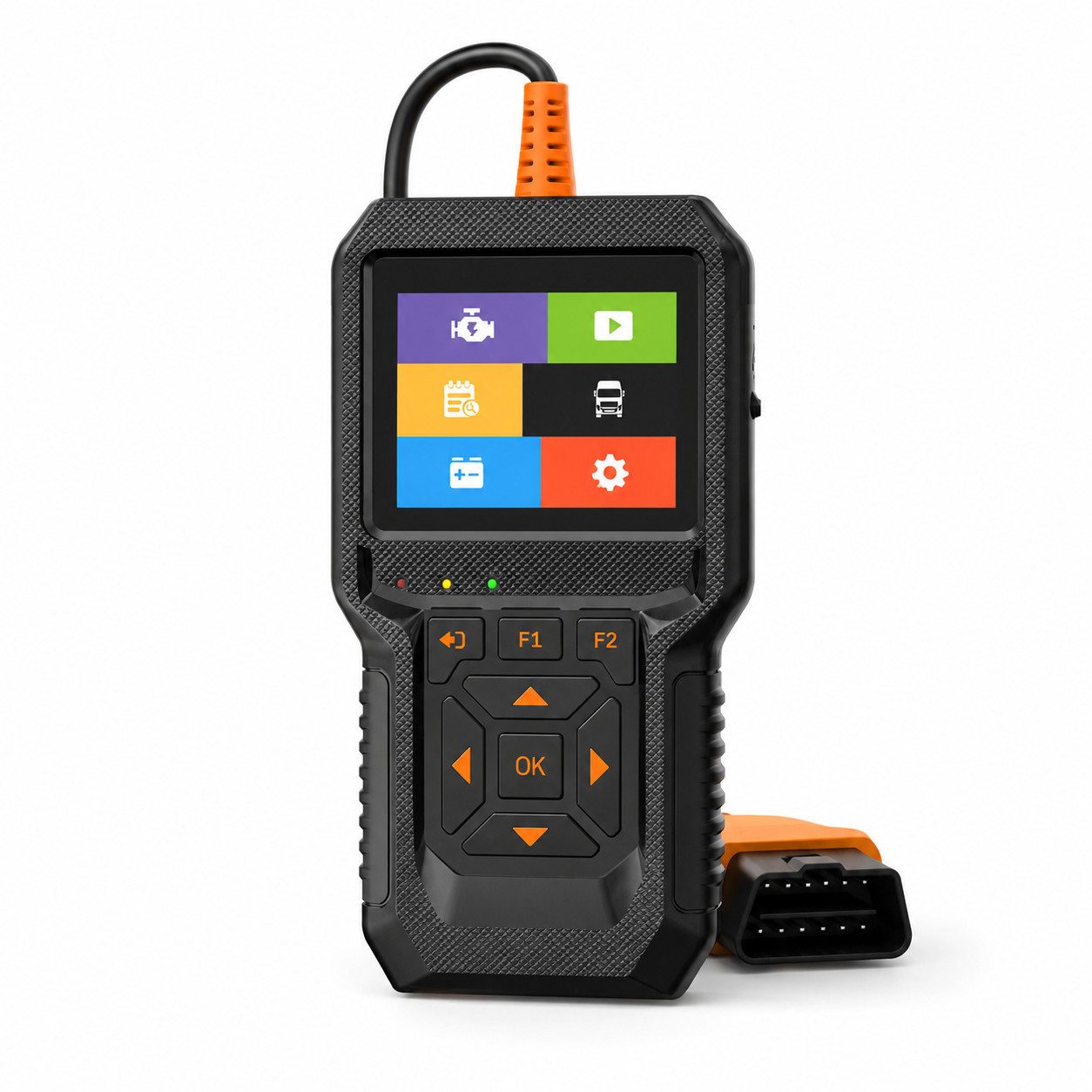 Tekoo OBD2-Diagnosegerät KFZ Diagnosegerät OBD2 Scanner für PKW & LKW, 12V/24V Fehlerleser, Packung, 4-teilig, 2-in-1 Diagnose für PKW & LKW, Smog-Check Funktion