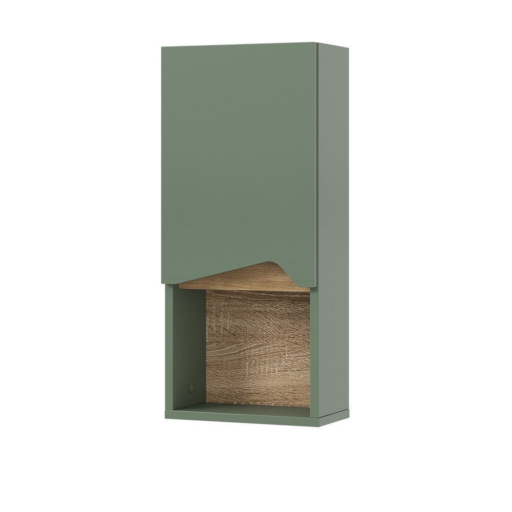 Vicco Badschrank Marelle Grün/Artisan 30 x 67 cm mit Tür und offenem Fach günstig online kaufen