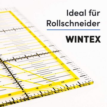 WINTEX Schneidelineal Universal-Lineal 10 cm x 45 cm, cm-Raster und Winkelanzeige