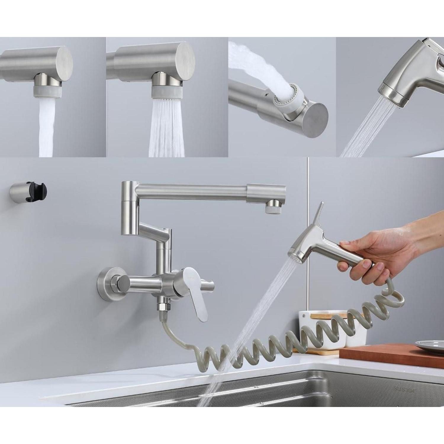 LuxusKollektion Spültischarmatur Wandarmatur Küche 360° drehbar (1-St)