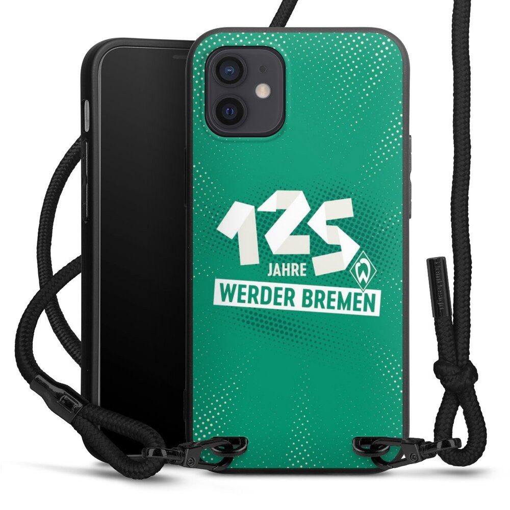 DeinDesign Handyhülle 125 Jahre Werder Bremen Offizielles Lizenzprodukt, Apple iPhone 12 mini Premium Handykette Hülle mit Band Cover mit Kette