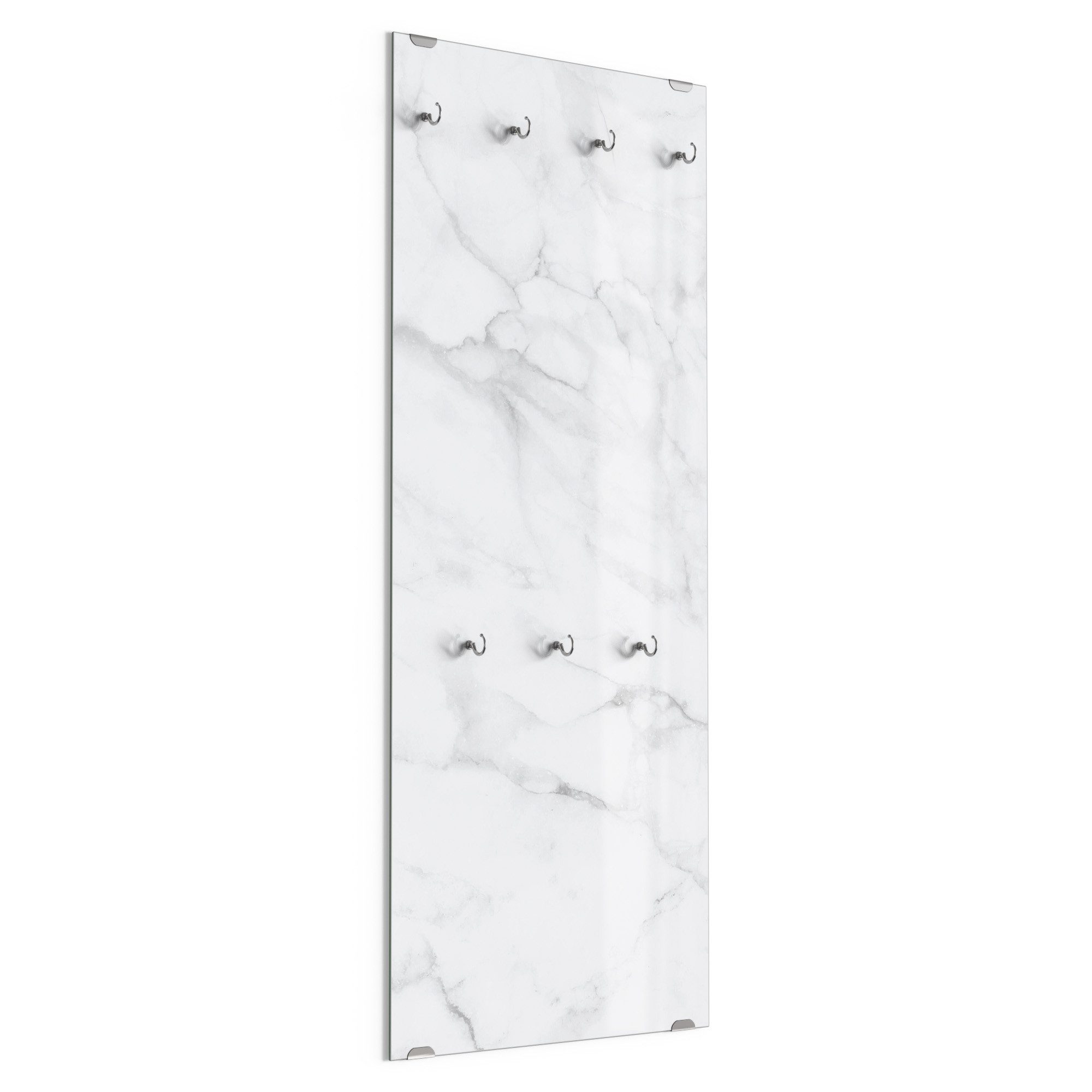 DEQORI Kleiderhaken 'Marmorplatte im Detail', Glas Garderobe hängend Flur Jackenhalter modern Wandgarderobe Haken