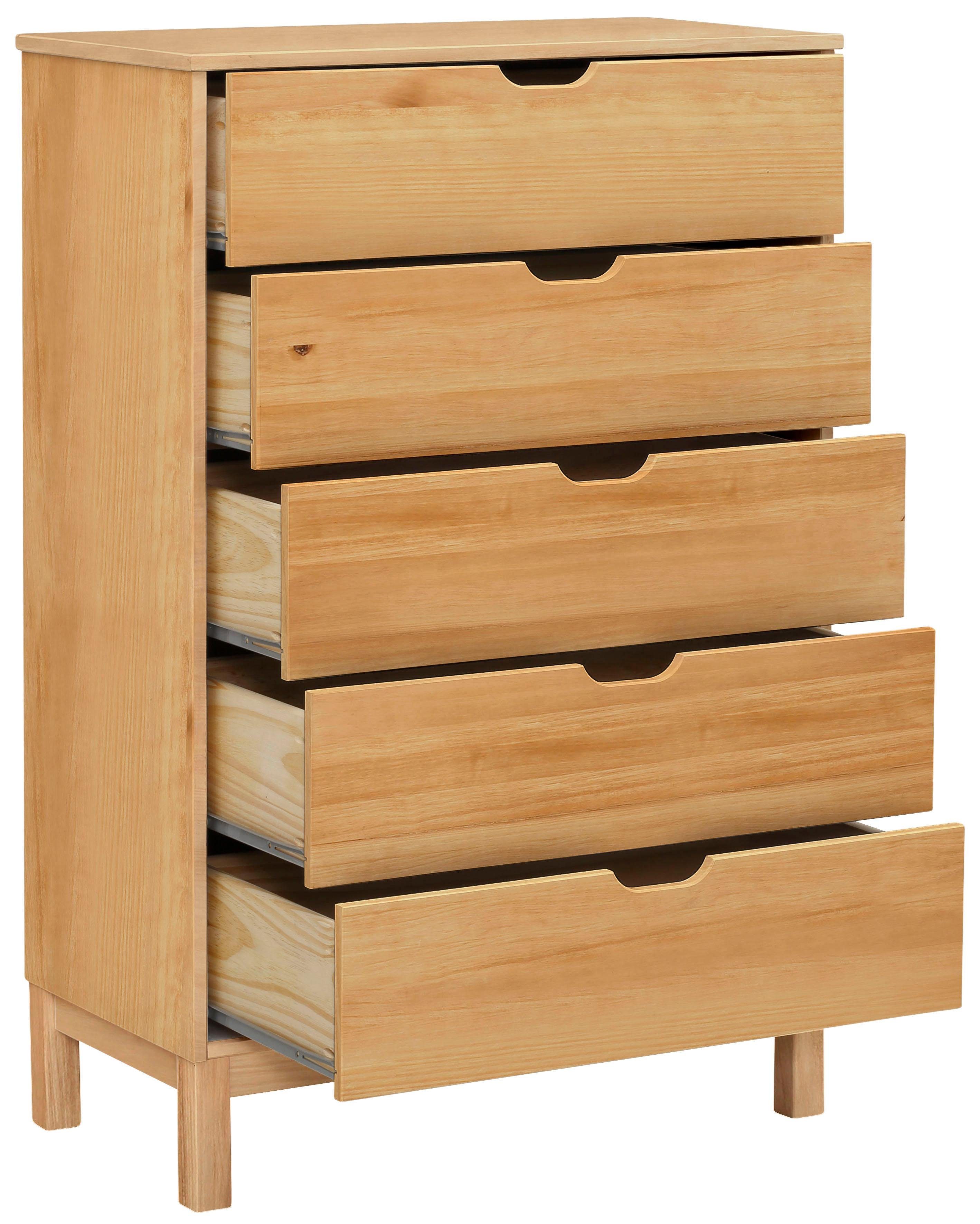 OTTO home Kommode Post, massives Kiefernholz, mit vielen Stauraummöglichkeiten, Breite 76 cm