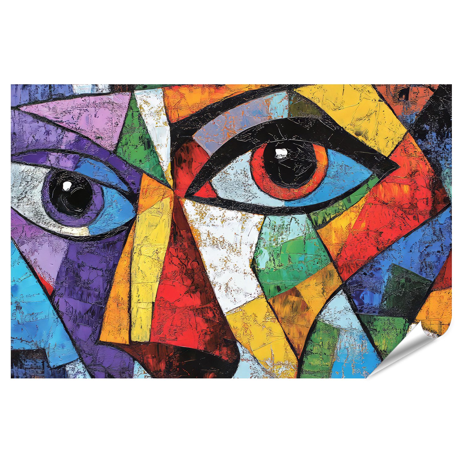 Poster Erleben Sie Picasso-Craquelé in verrückten Farben - AR 3 7