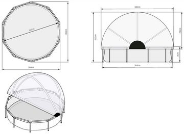 EXIT Framepool Black Wood Pool ø360x76cm, mit Filterpumpe und Abdeckung - schwarz