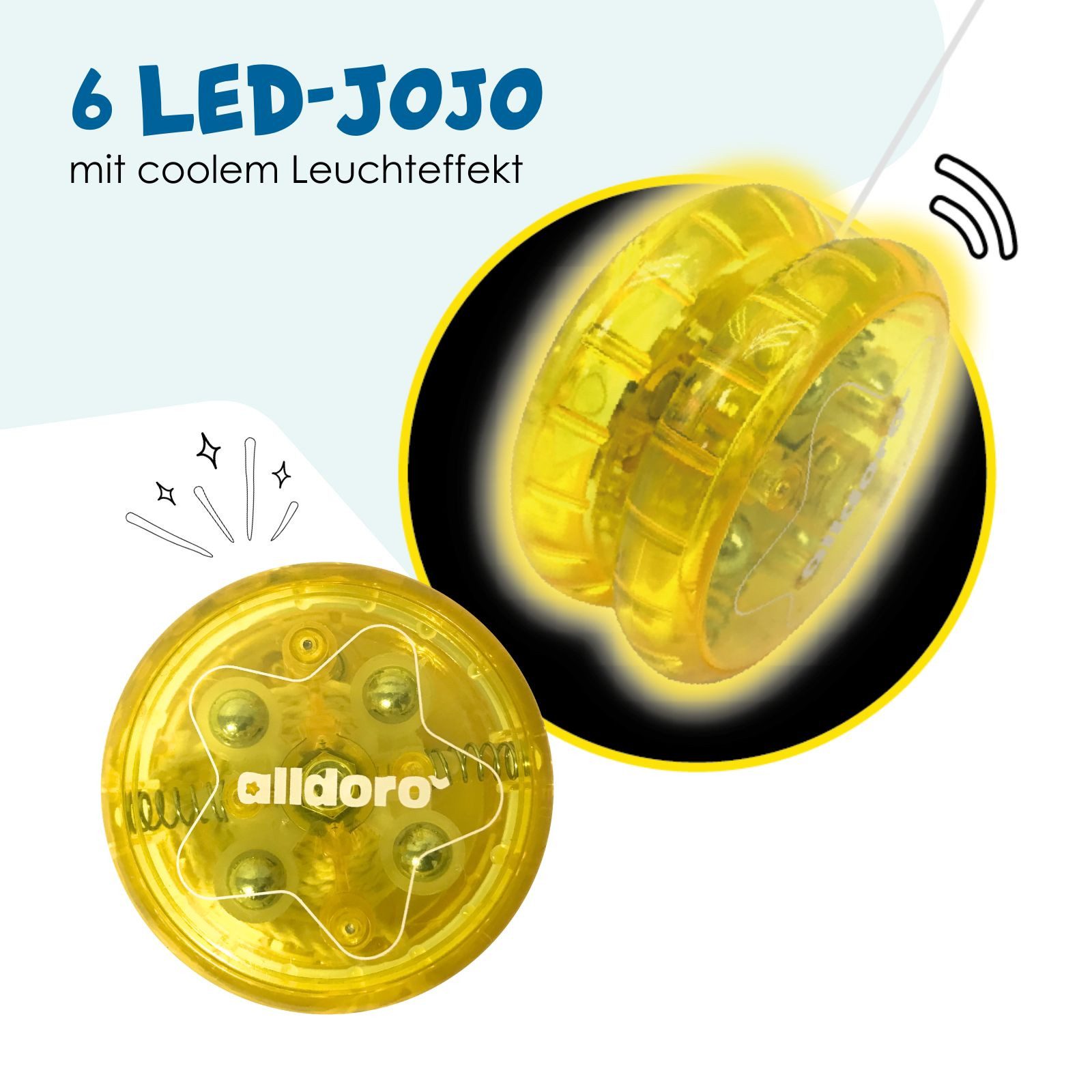 alldoro Fidget-Gadget LED Jojo, 6er Set, Yoyo mit Leuchteffekt, Geschicklic günstig online kaufen