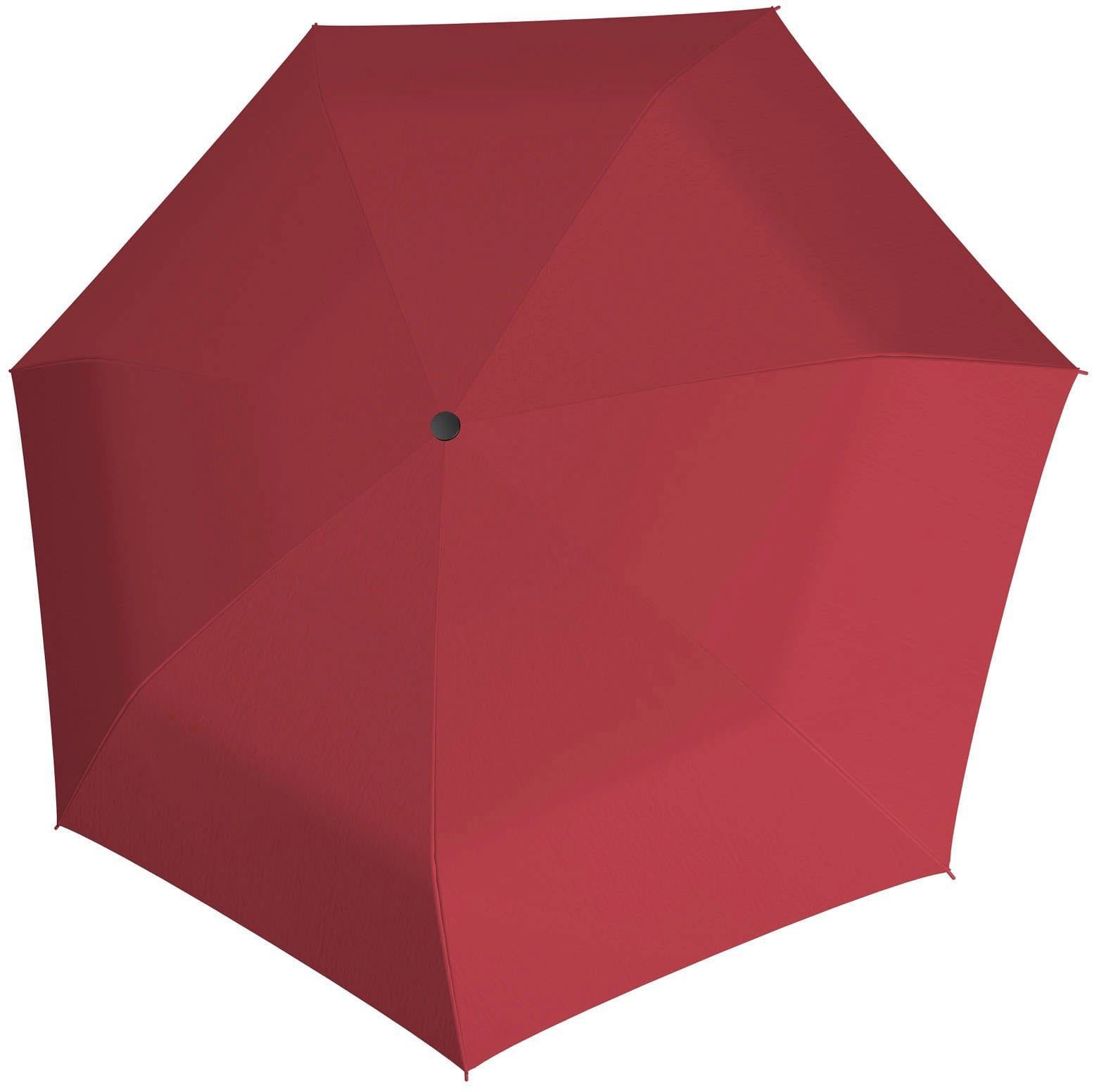 doppler® Fun red Fiber Taschenregenschirm uni,