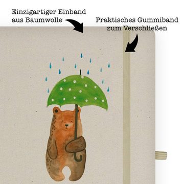 Mr. & Mrs. Panda Notizbuch Bär Regenschirm - Transparent - Geschenk, Notizheft, Schreibbuch, Lie Mr. & Mrs. Panda, Personalisierbar