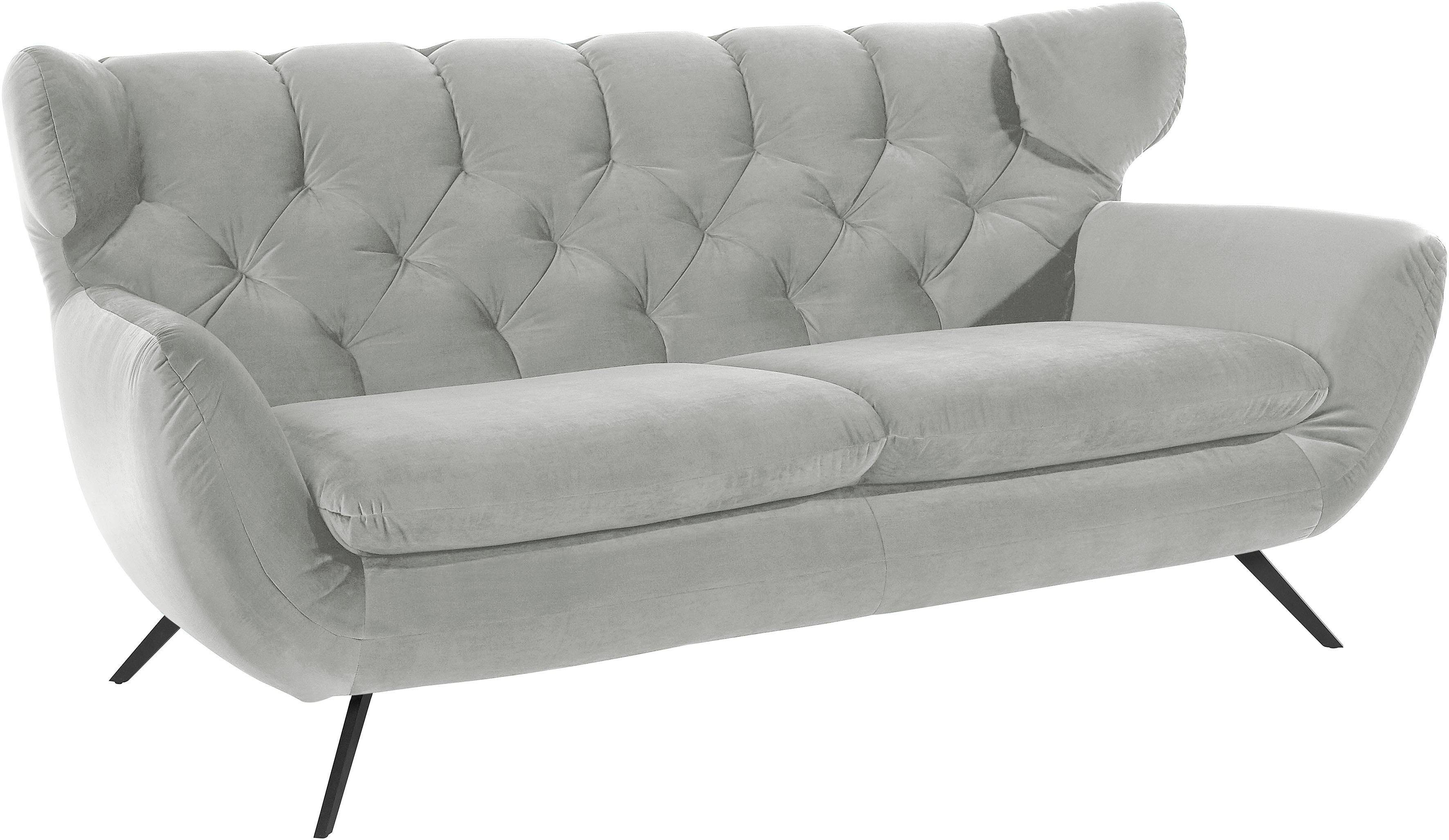 3C Candy 2,5-Sitzer Beatrice, extravagantes Megasofa, bequem, Küchensofa, Breite 200cm, mit Rückensteppung im Rautenmuster, in Samt Optik oder in Breitcord