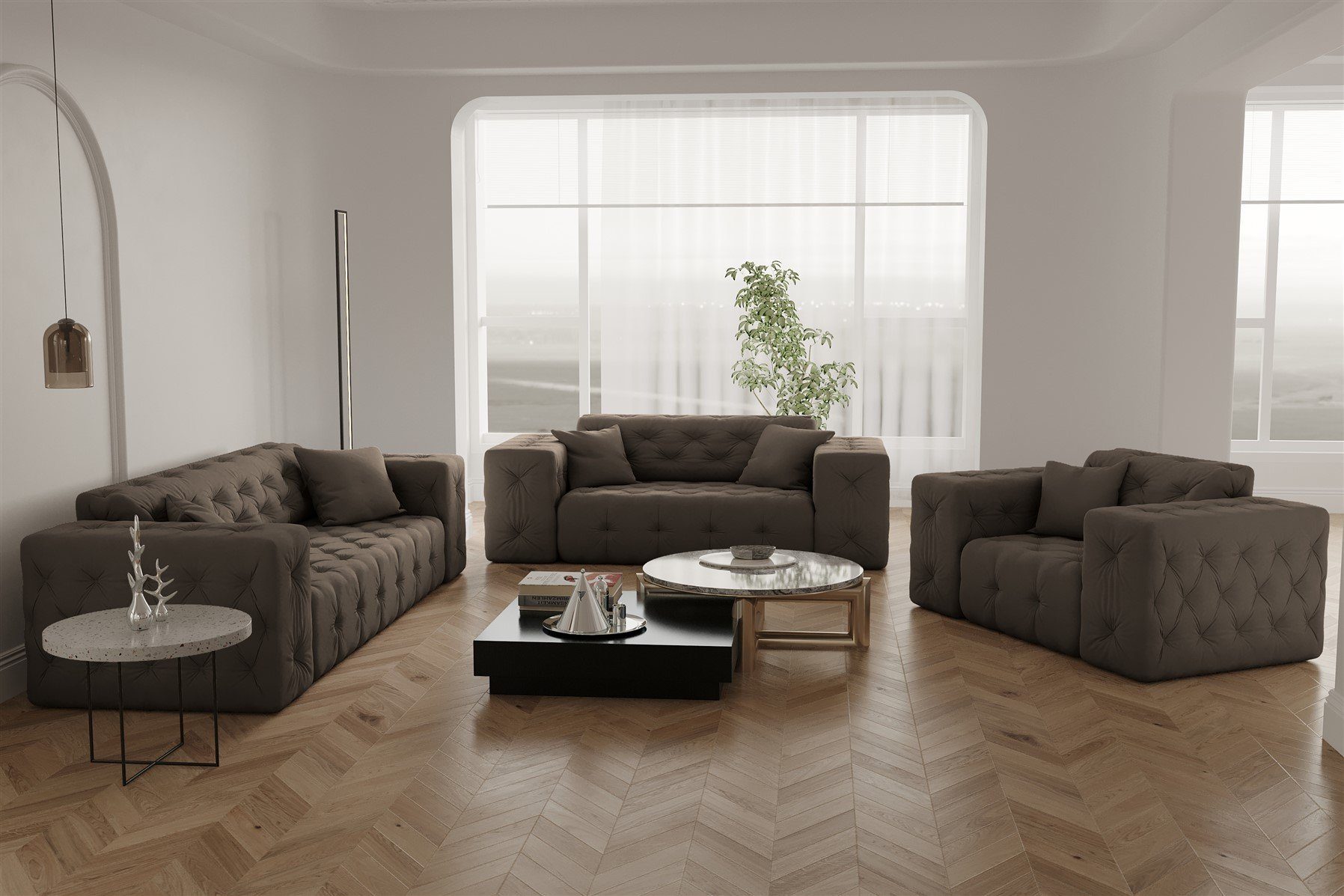 Fun Möbel Polstergarnitur Sofaset Designersofa CHANTAL günstig online kaufen