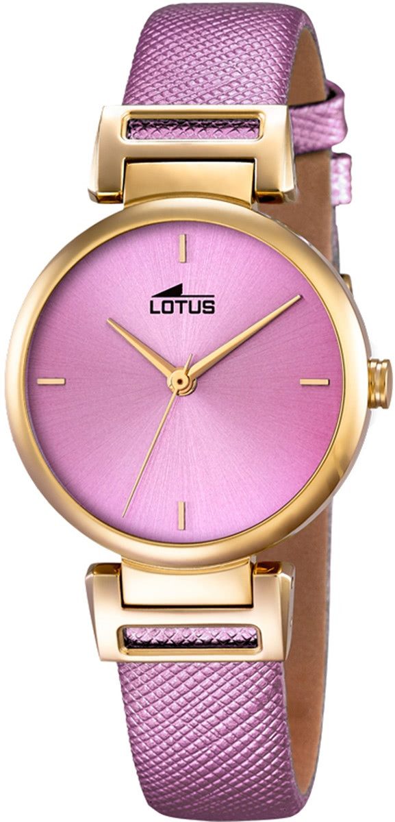 Lotus Quarzuhr Lotus Damen Uhr Analog Fashion L18228/2, (Analoguhr), Damen Armbanduhr rund, Lederarmband lila