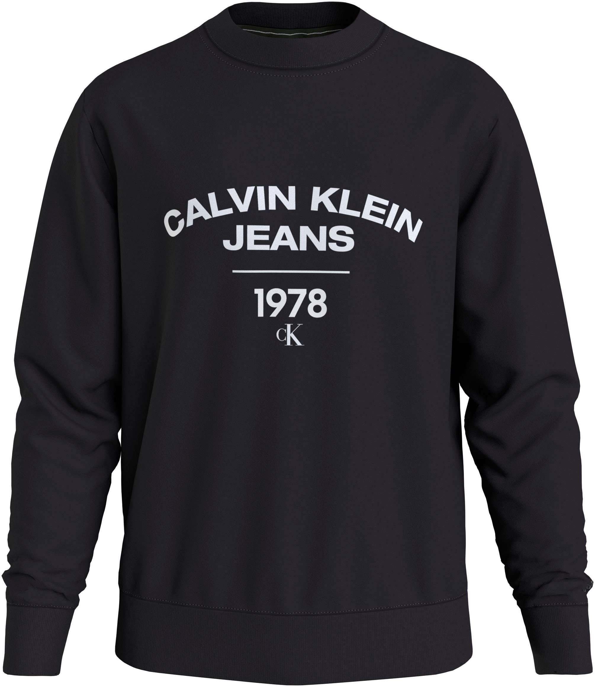 CREW Calvin Black Klein NECK Ck Sweatshirt CURVE Jeans VARSITY