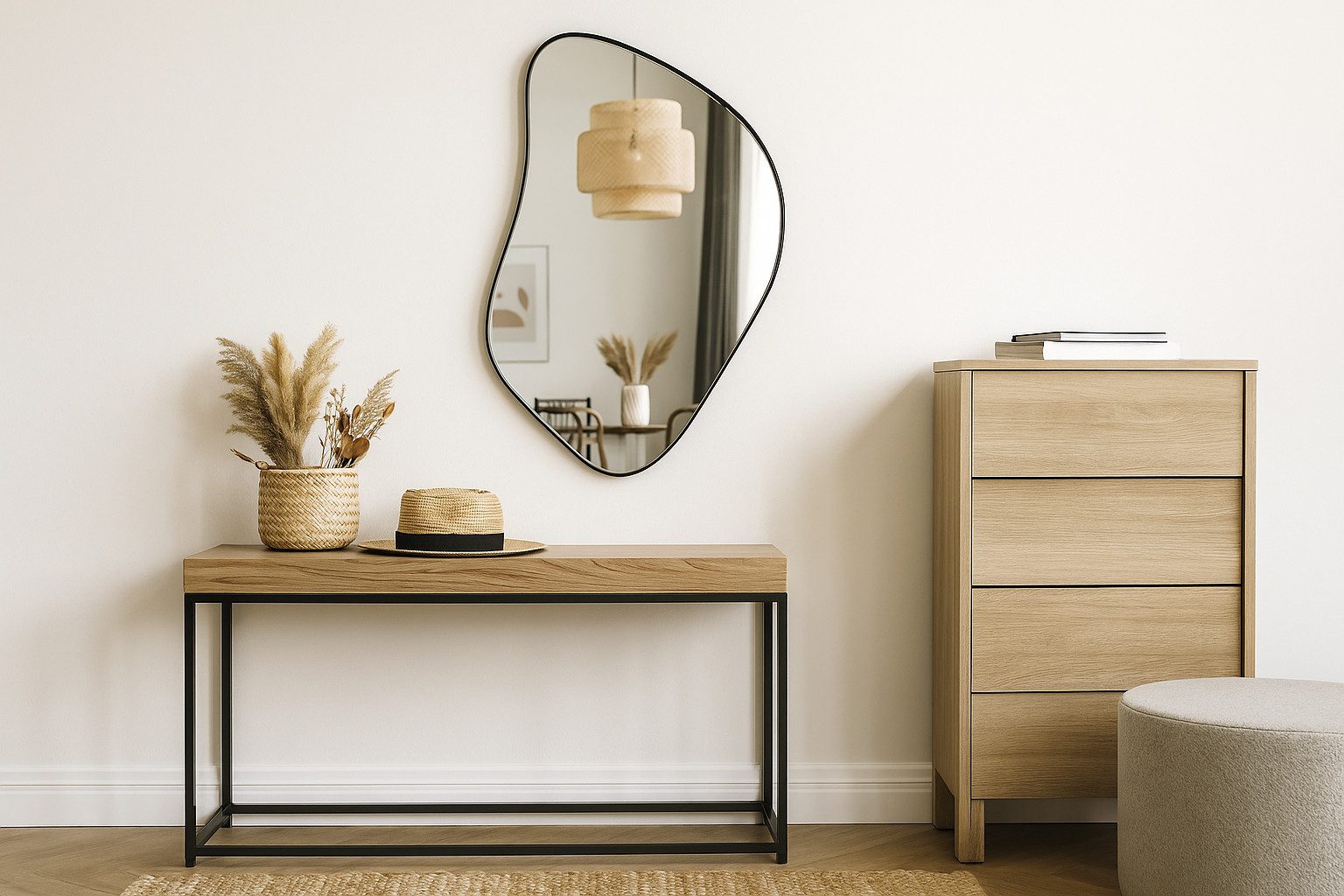 BOURGH Wandspiegel FLEUR Dekospiegel 60x40cm - moderner Spiegel, schwarzer günstig online kaufen