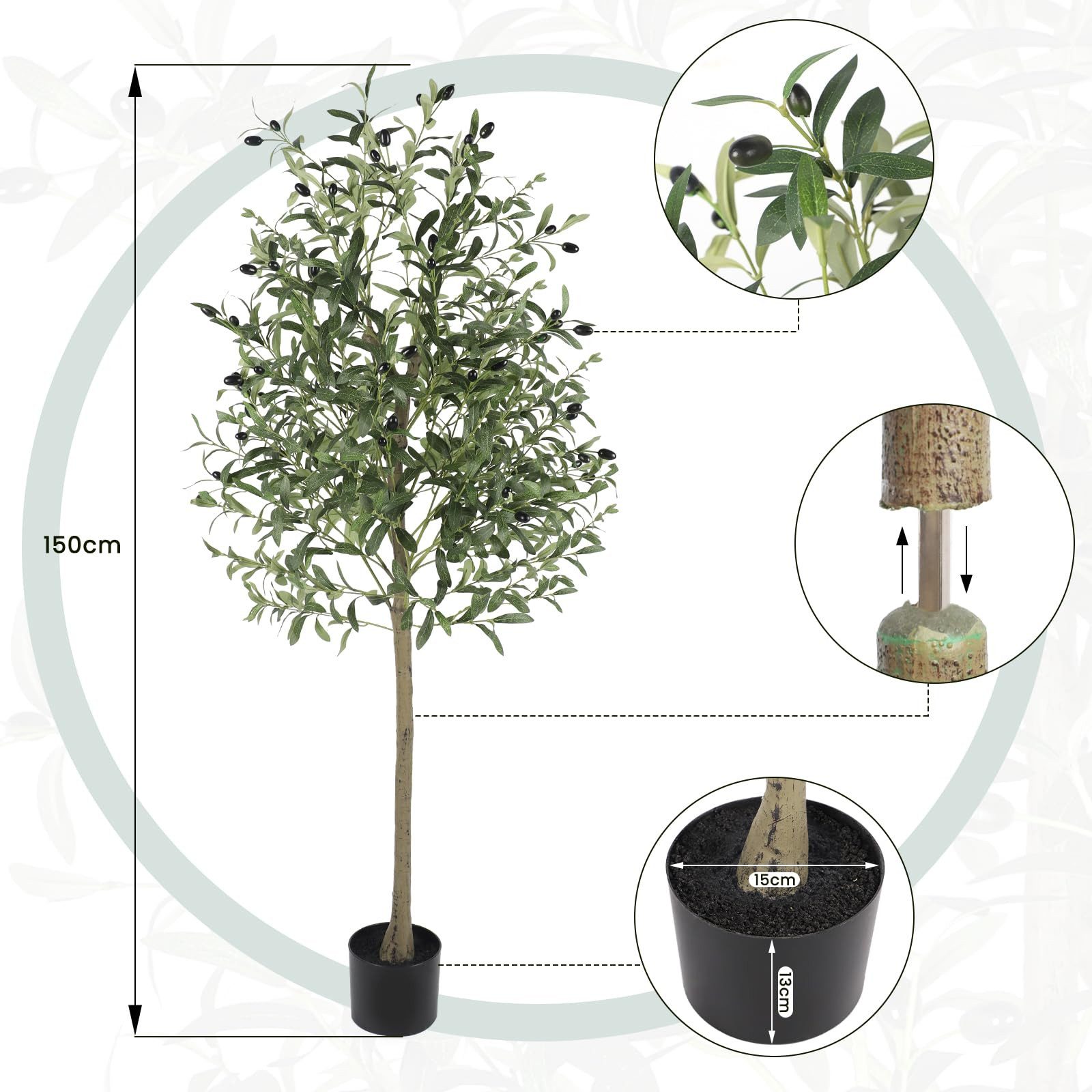 Kunstpflanze Olivenbaum Künstliche Pflanzen Höhe 120cm/150cm/170cm/180cm/21 günstig online kaufen