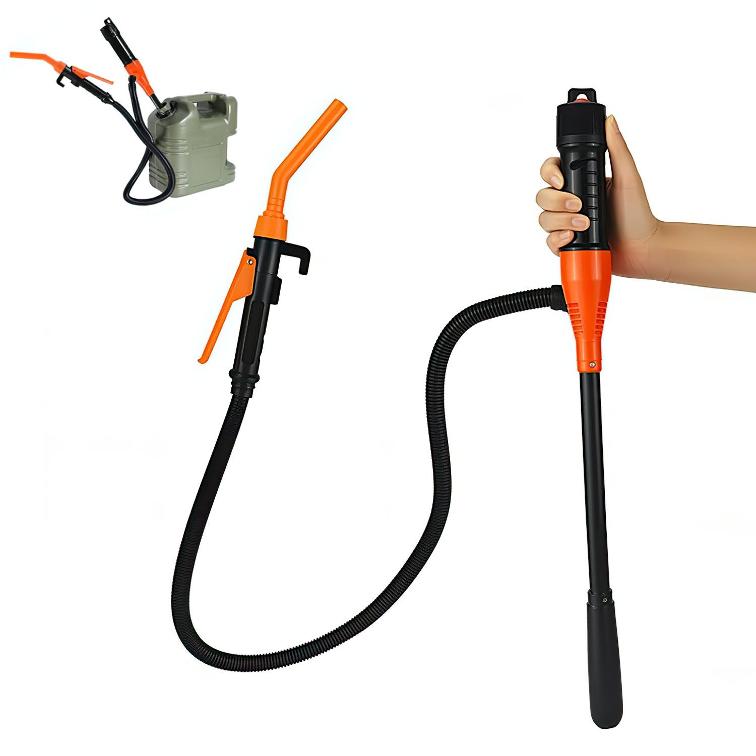 STANBOW Elektropumpe Elektrische Wasserpumpe, batteriebetrieben, mit 90 cm Schlauch, orange (Packung, Flüssigkeitspumpe,für Kanister & Aquarium, batteriebetrieben), Tragbare Förderpumpe für Öl,für Kanister & Aquarium, Wassereinlass 3cm