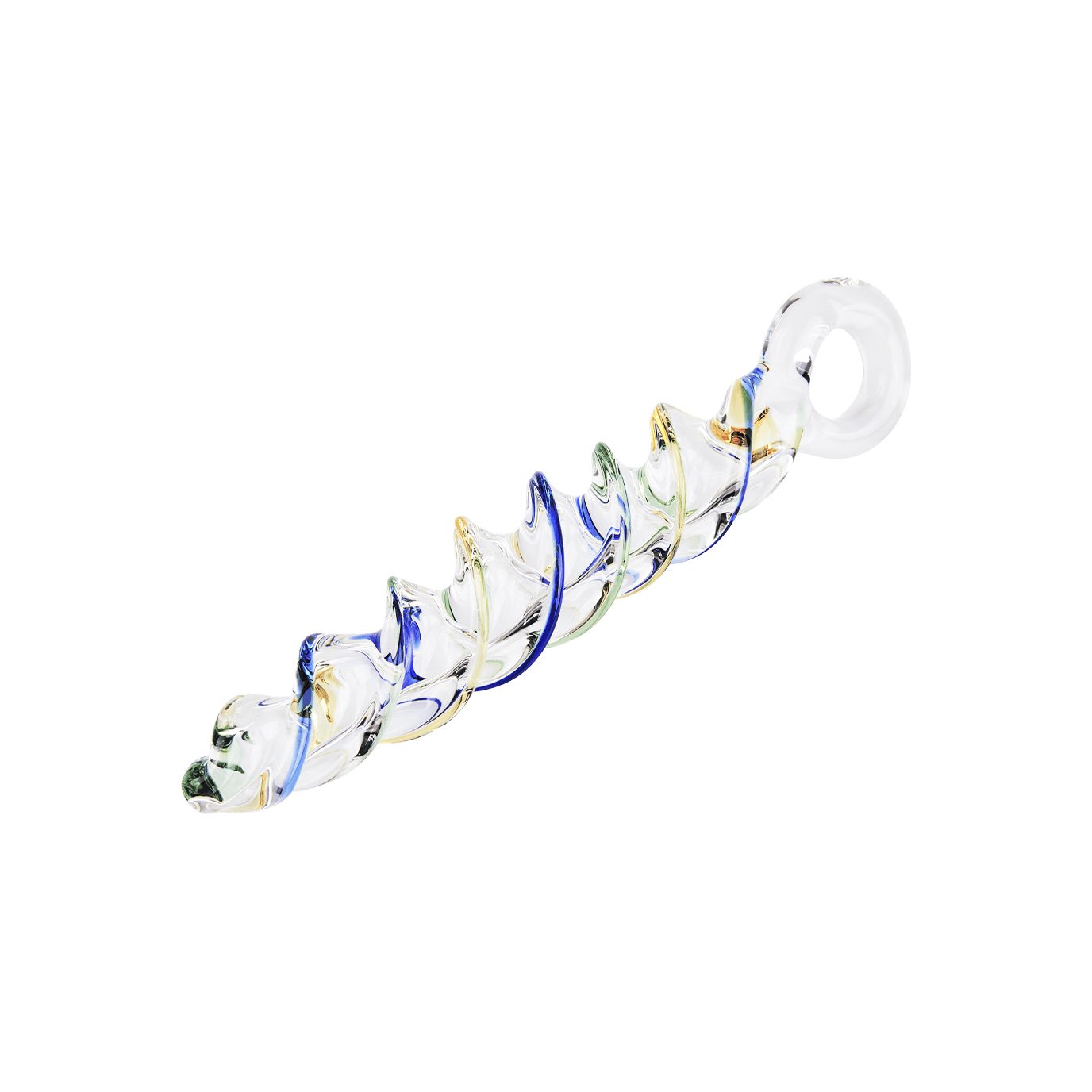 EIS (18cm) aus Spiral-Design im EIS Temperaturspiele Dildo Haltering; erotische Broliskatglas, Glasdildo