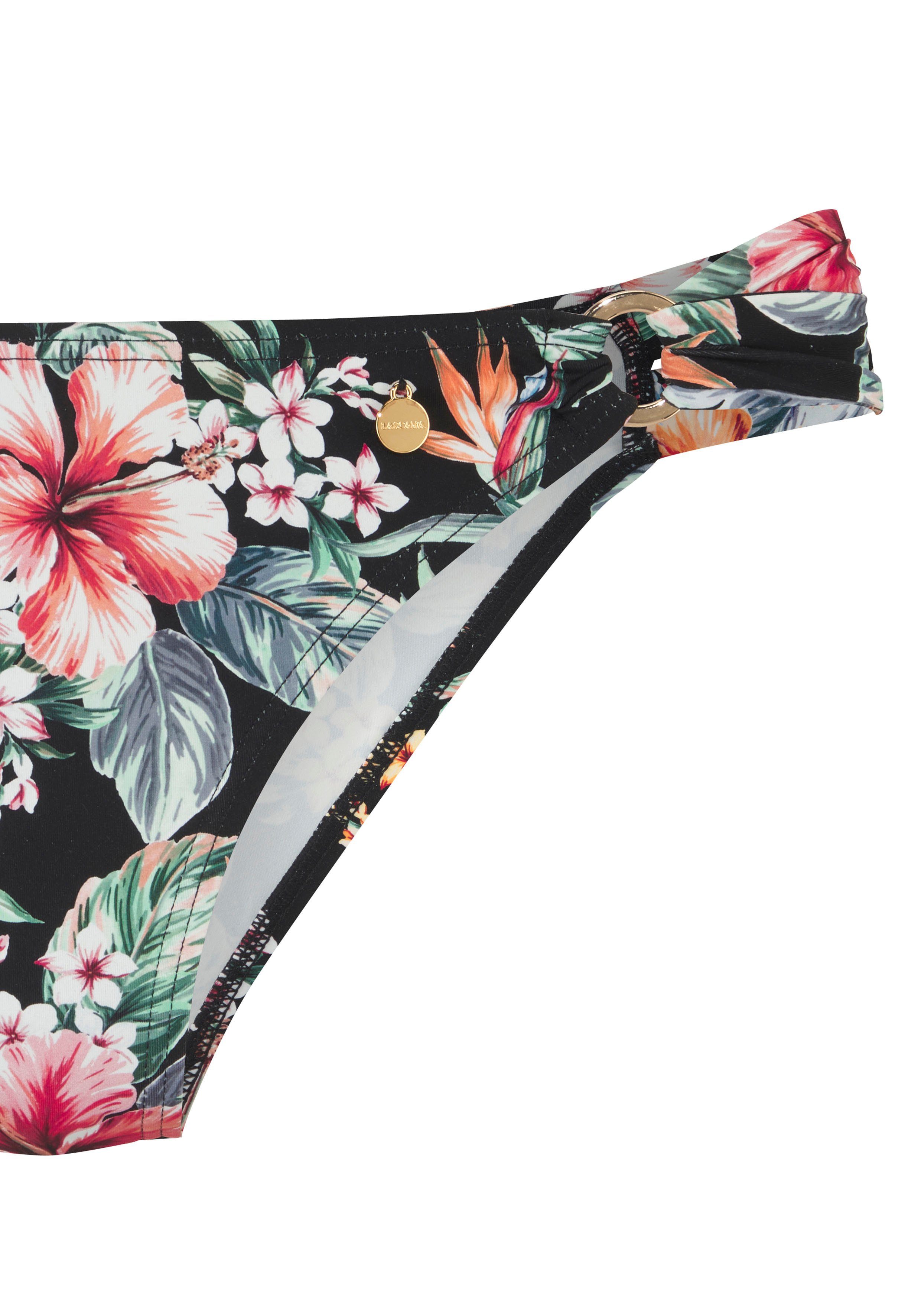 LASCANA Bikini-Hose Salsa mit Zierringen und tollem Blumenprint – Bild 3 von 5