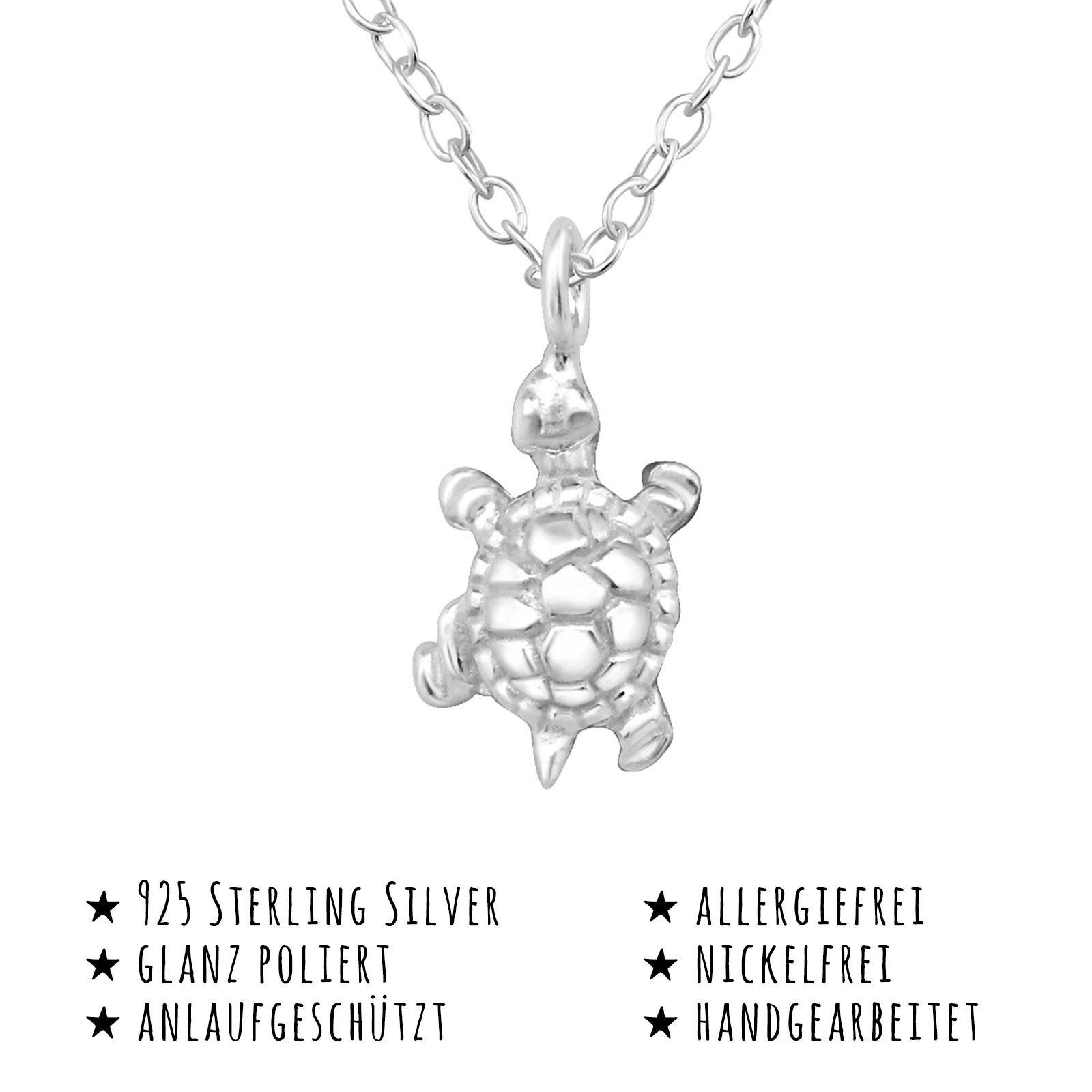 Monkimau Silberkette Schildkröte Halskette aus 925 Silber, Hypoallergen