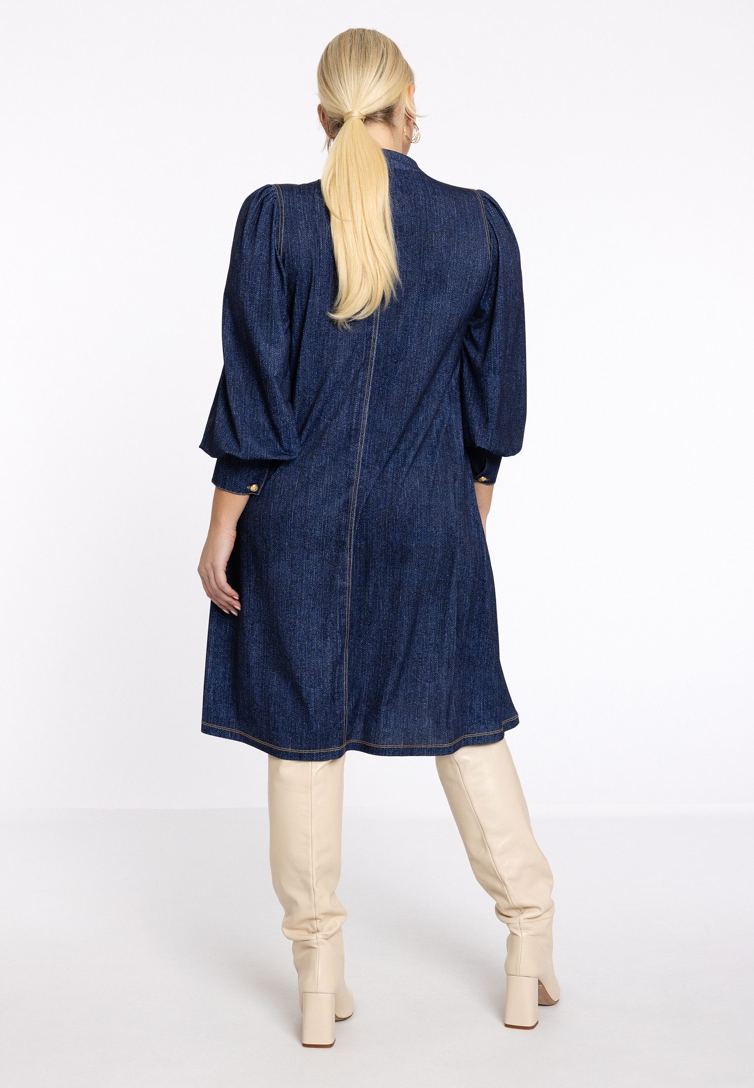 YOEK A-Linien-Kleid Damen Kleid mit Schleife günstig online kaufen