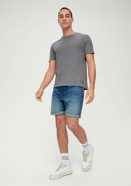 QS Jeansshorts Loose Fit: Denim Bermuda Waschung