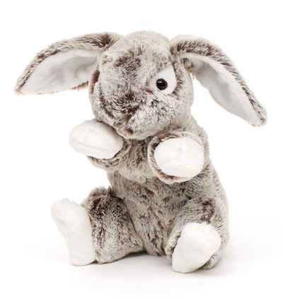 Uni-Toys Kuscheltier Hase m. Schlappohren, superweich - hell-/dunkelbraun - 22 cm - Plüsch, zu 100 % recyceltes Füllmaterial