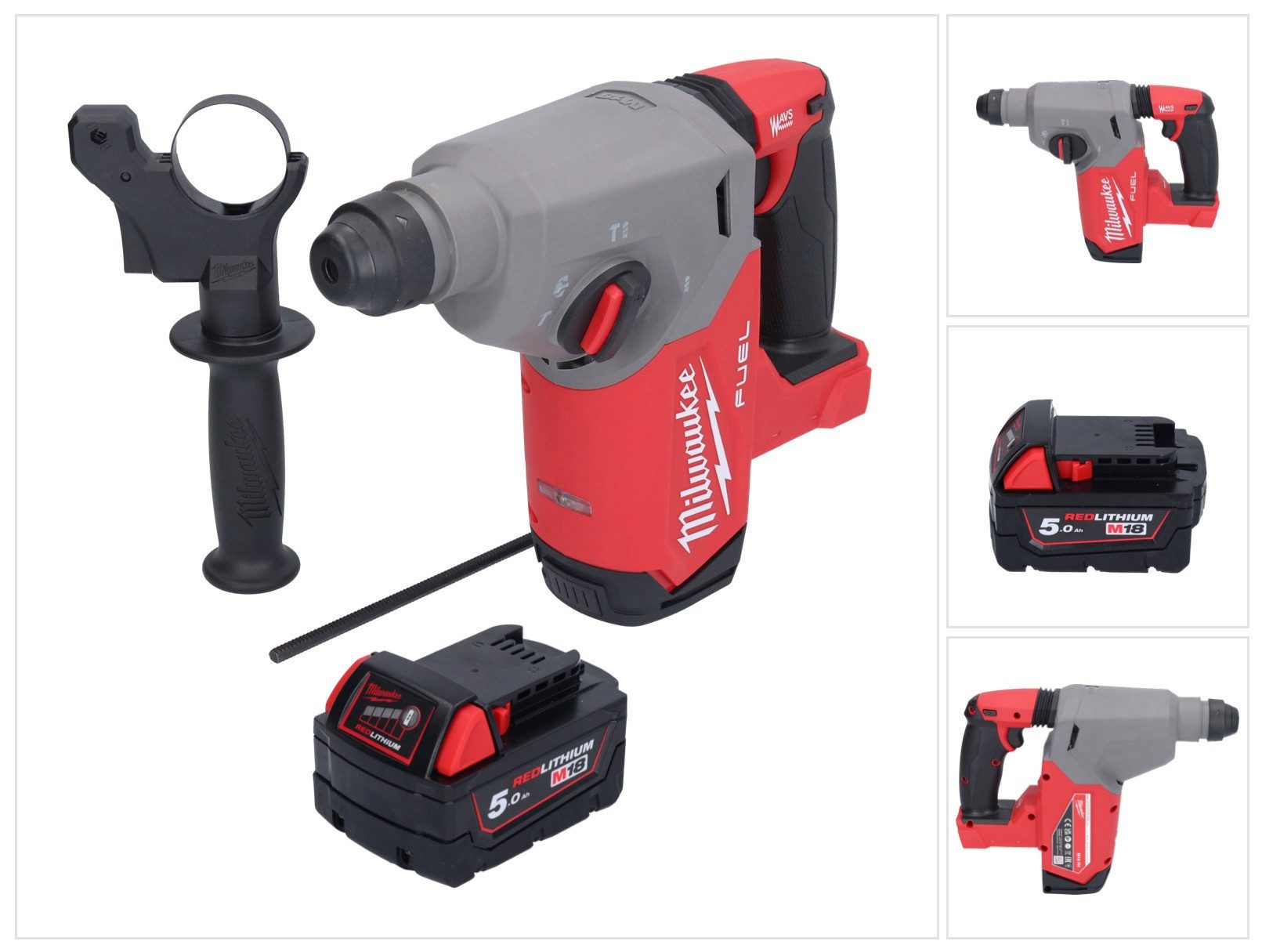 Milwaukee Schlagbohrmaschine M18 FH-501 Akku Bohrhammer 18 V 2,5 J SDS plus Brushless + 1x Akku 5