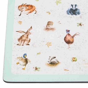 Platzset, Wrendale Designs 4-teiliges Tisch-Set Country-Side Tiere, Wrendale, (4er-Set, 4-St), mit feuchtem Lappen abwischbar