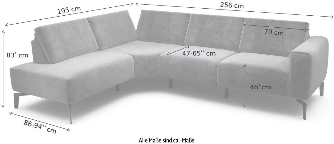 Sitzhärte, Komfortfunktionen Sitzposition, Sitzhöhe) (verstellbare Sensoo 3 Ecksofa Cosy1,