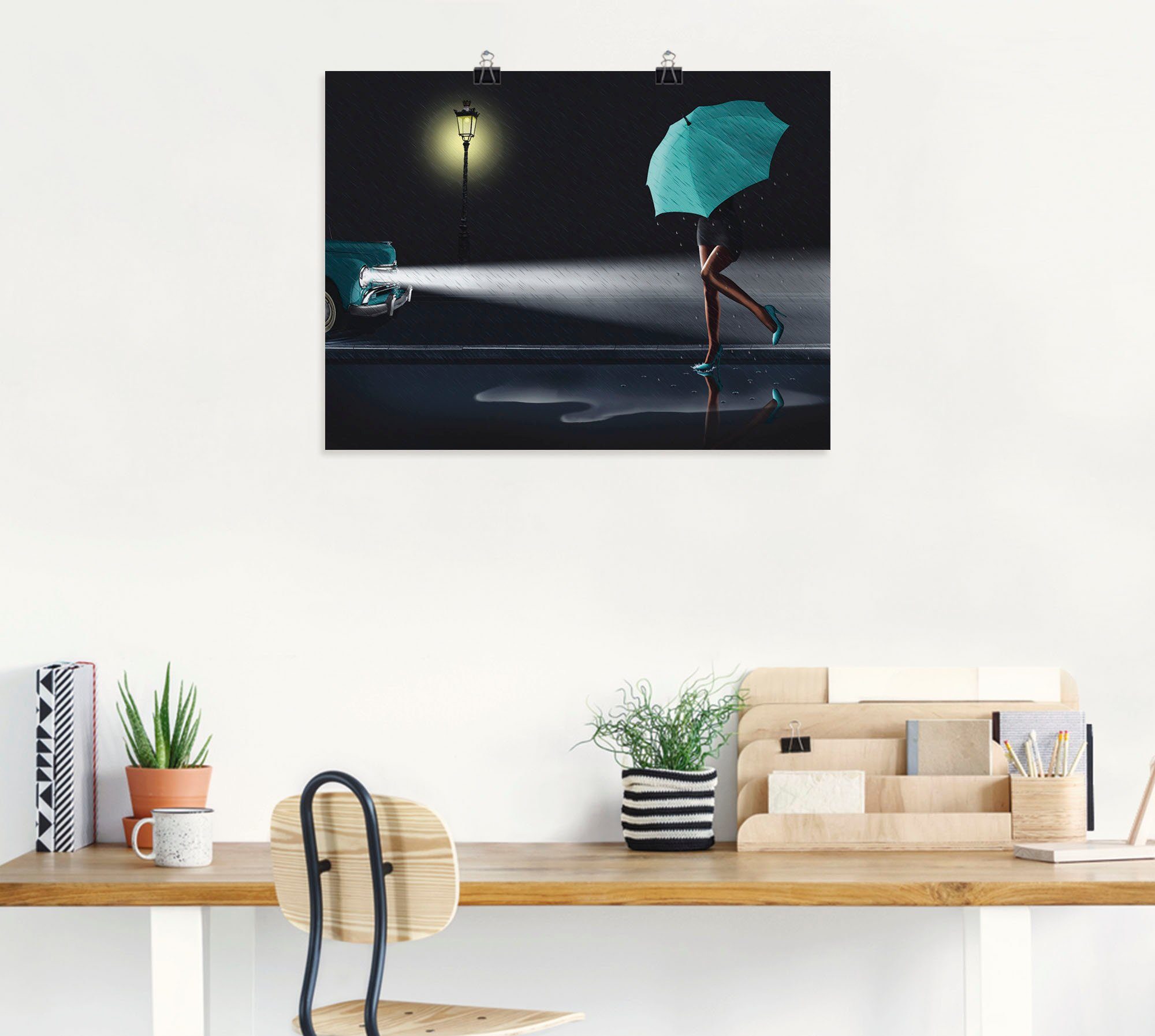Artland Wandbild Verregneter Tag 2, Frau (1 St), als Leinwandbild, Poster in verschied. Größen