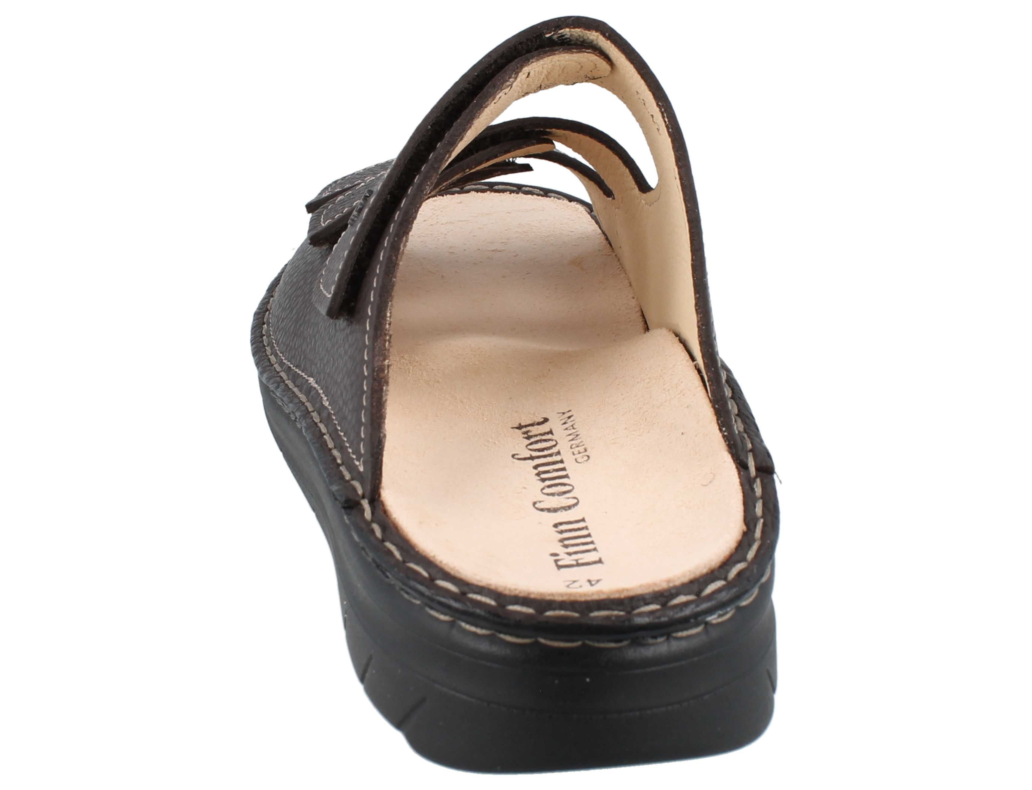 Finn Comfort FINN COMFORT Mataro Herren Pantolette coffee Glattleder genarbt - Hausschuh Wechselfußbett