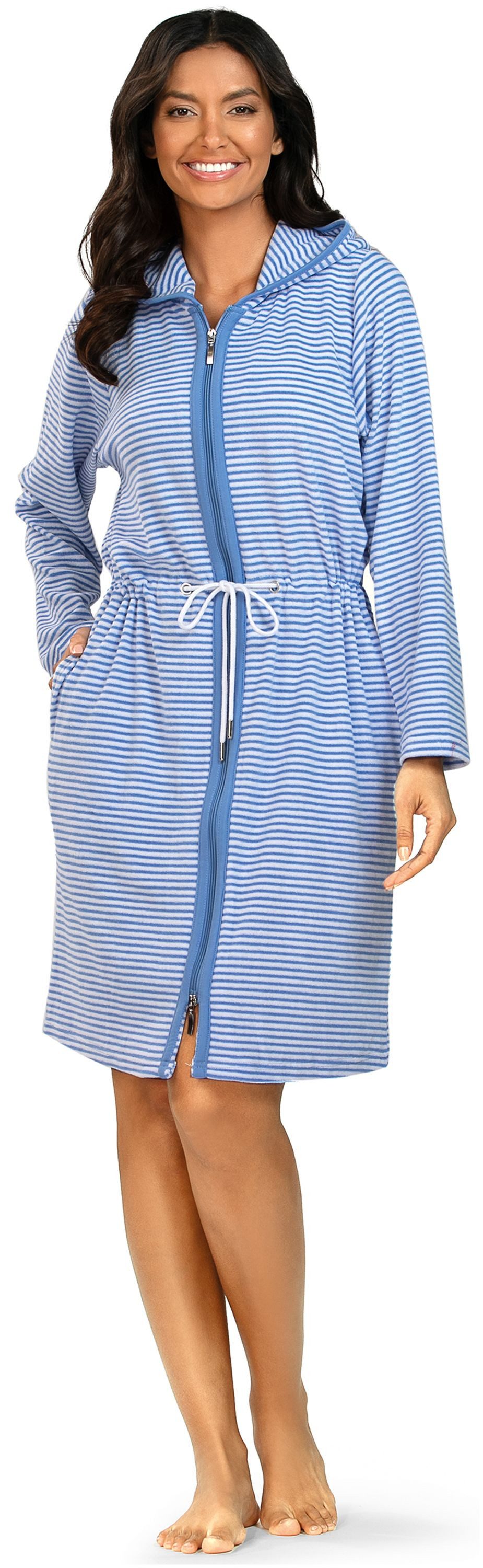 comtessa Damenbademantel Summer Whisper, Baumwolle, Reißverschluss