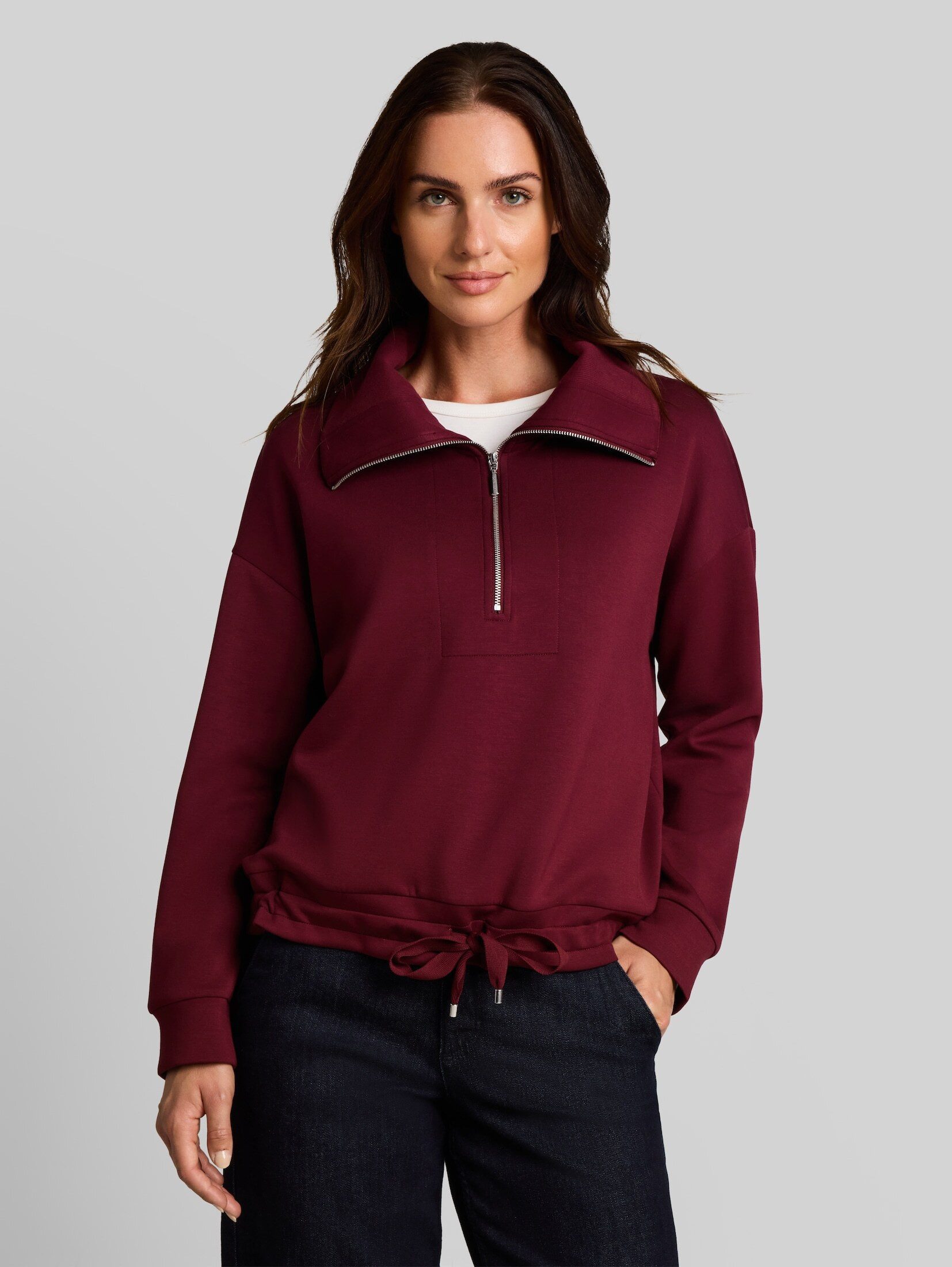 TOM TAILOR Sweatshirt Strick & Sweatshirts Troyer Sweatshirt aus Scuba