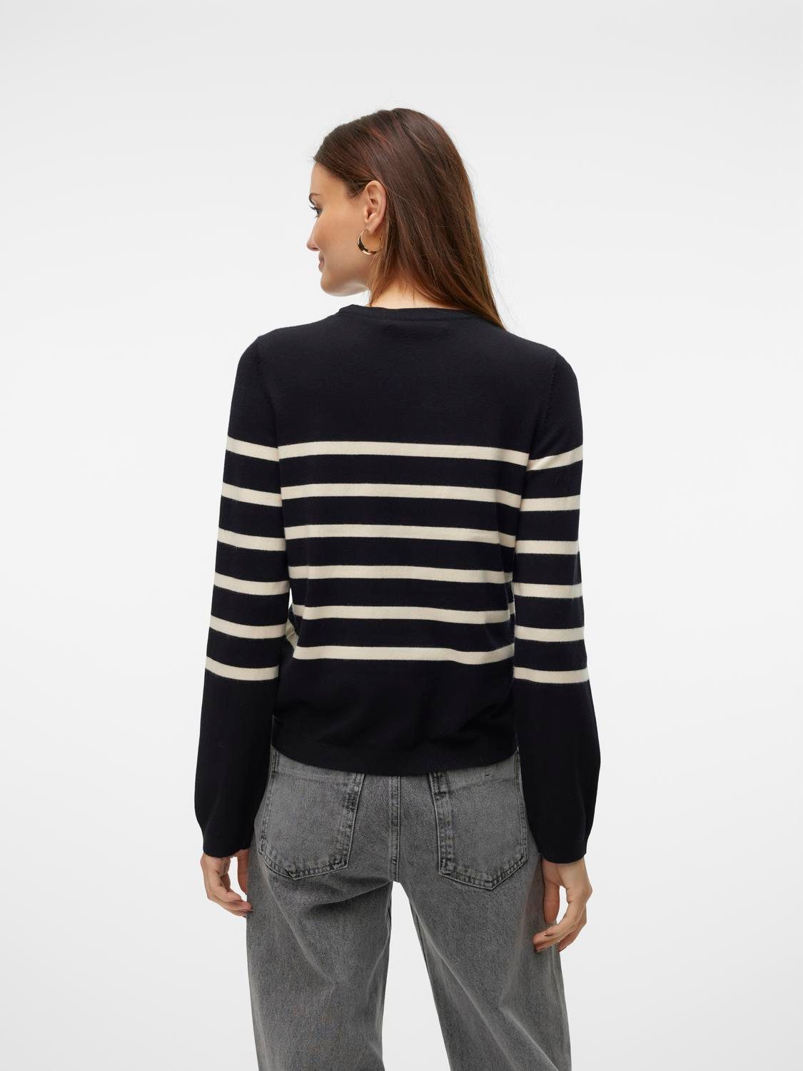 Vero Moda Rundhalspullover VMSABA PLAIN LS O-NECK PULLOVER GA NOOS