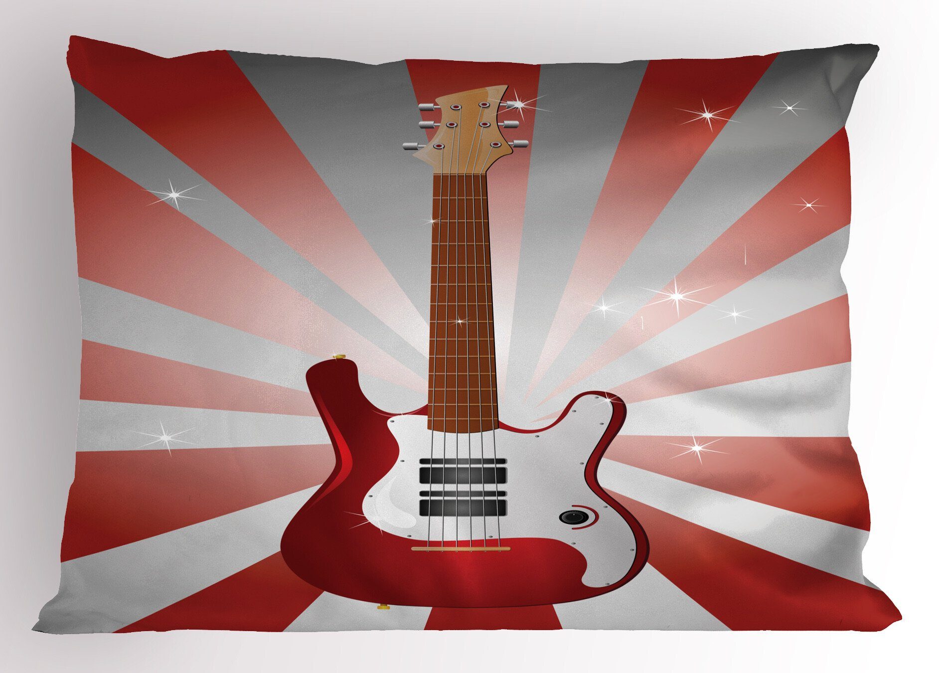 Abakuhaus Musical Dekorativer Size Gitarre Standard Kopfkissenbezug, Sunburst-Effekt Stück), Gedruckter Artikel Kissenbezüge (1