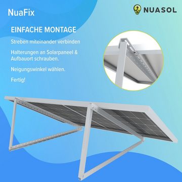NuaSol für Panel Aufständerung 72 cm - 1180 cm Flachdach PV 2er Set Solarmodul-Halterung