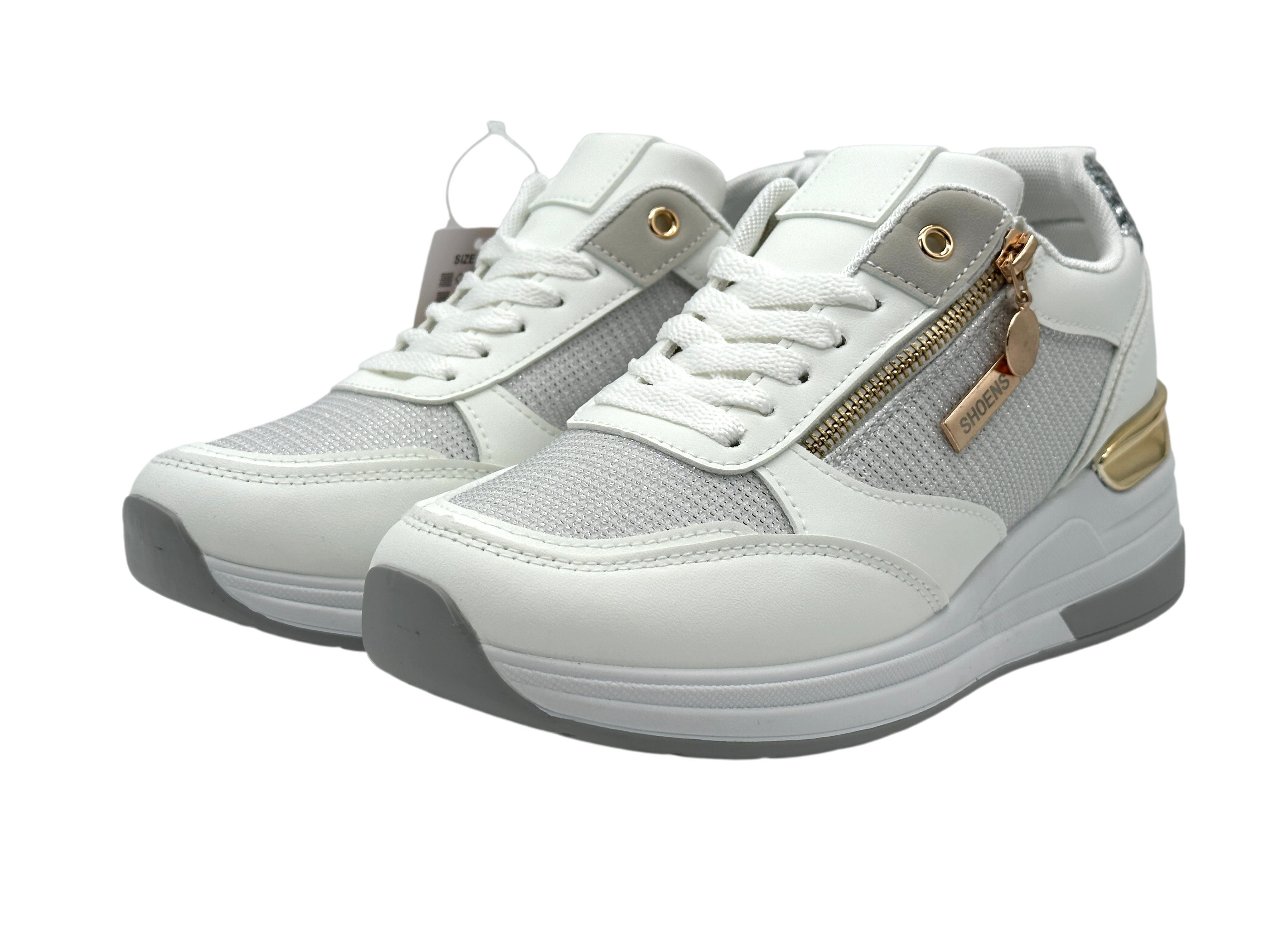 Nowaland Modische Damen Freizeitsneaker mit Zierdetails und Reißverschluss Sneaker Modisches Design, leichte Plateausohle und dekorative Details