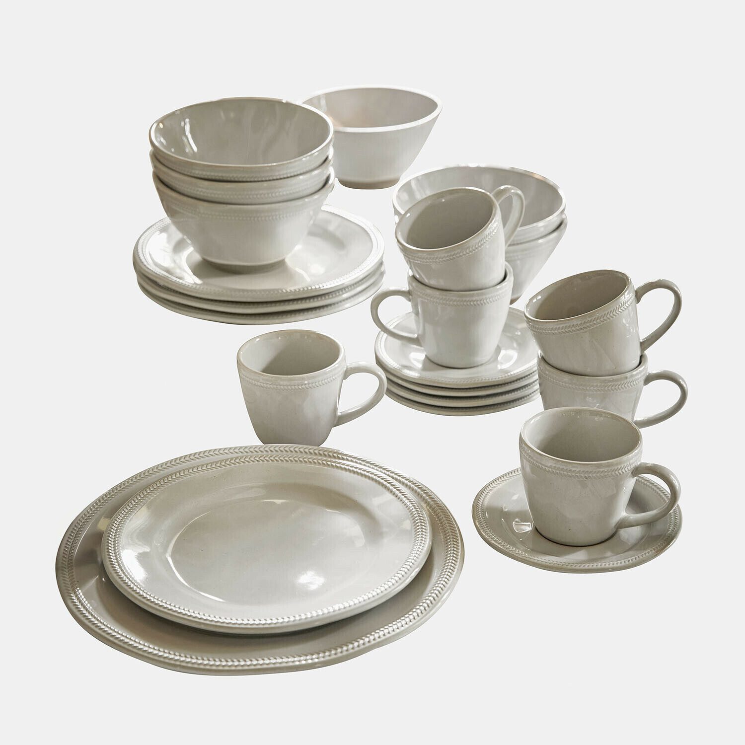 Mirabeau Geschirr-Set Geschirr 30er Set Norrvik ecru, Steinzeug