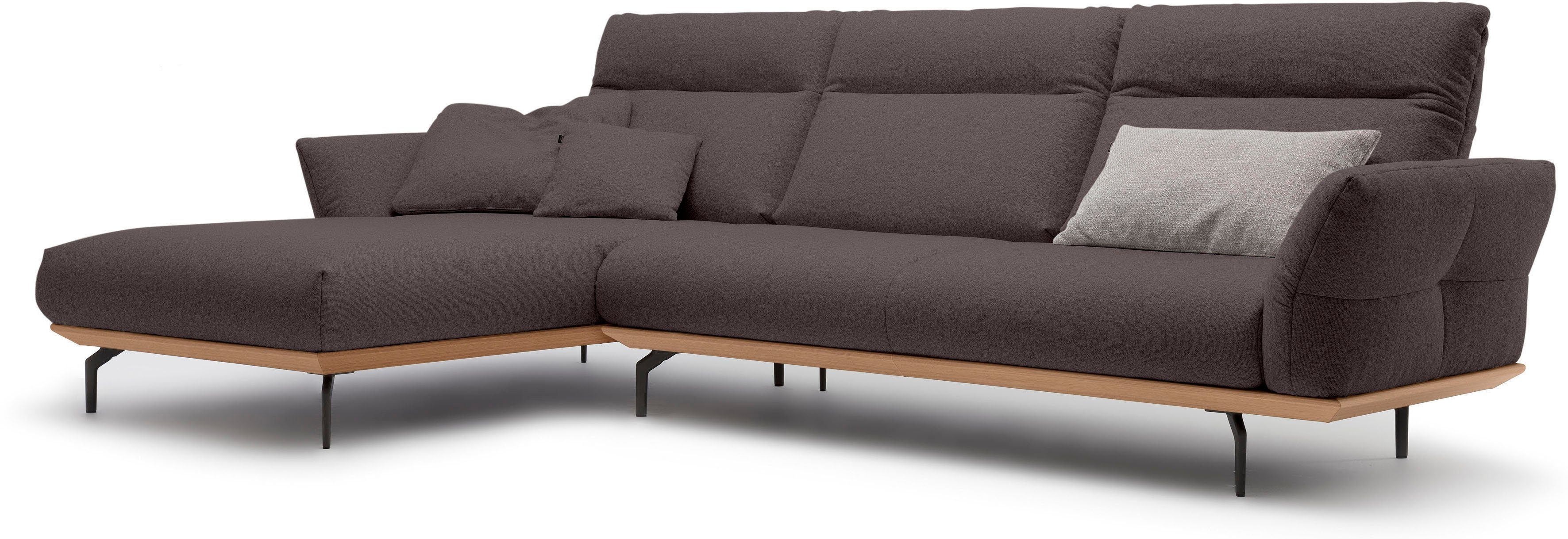 hülsta sofa Ecksofa cm Umbragrau, 318 Winkelfüße Breite Sockel Eiche, hs.460, in in