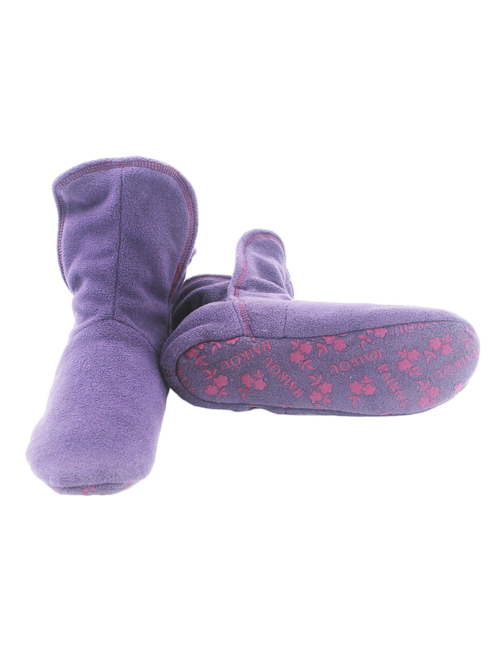 RAIKOU Hausstiefel Haussocken super flauschige Hüttenschuhe Hausschuh aus Micro Fleece mit ABS und Rutschfester Sohle