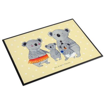 Mr. & Mrs. Panda Schreibtischunterlage Koala Familie - Gelb Pastell - Geschenk, Mama, Kinder, Schreibtischau, (1 tlg)