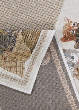 Teppich Flomi Kitten, THEKO, rechteckig, Höhe: 4 mm, mit Bordüre und niedlichem Katzenmotiv