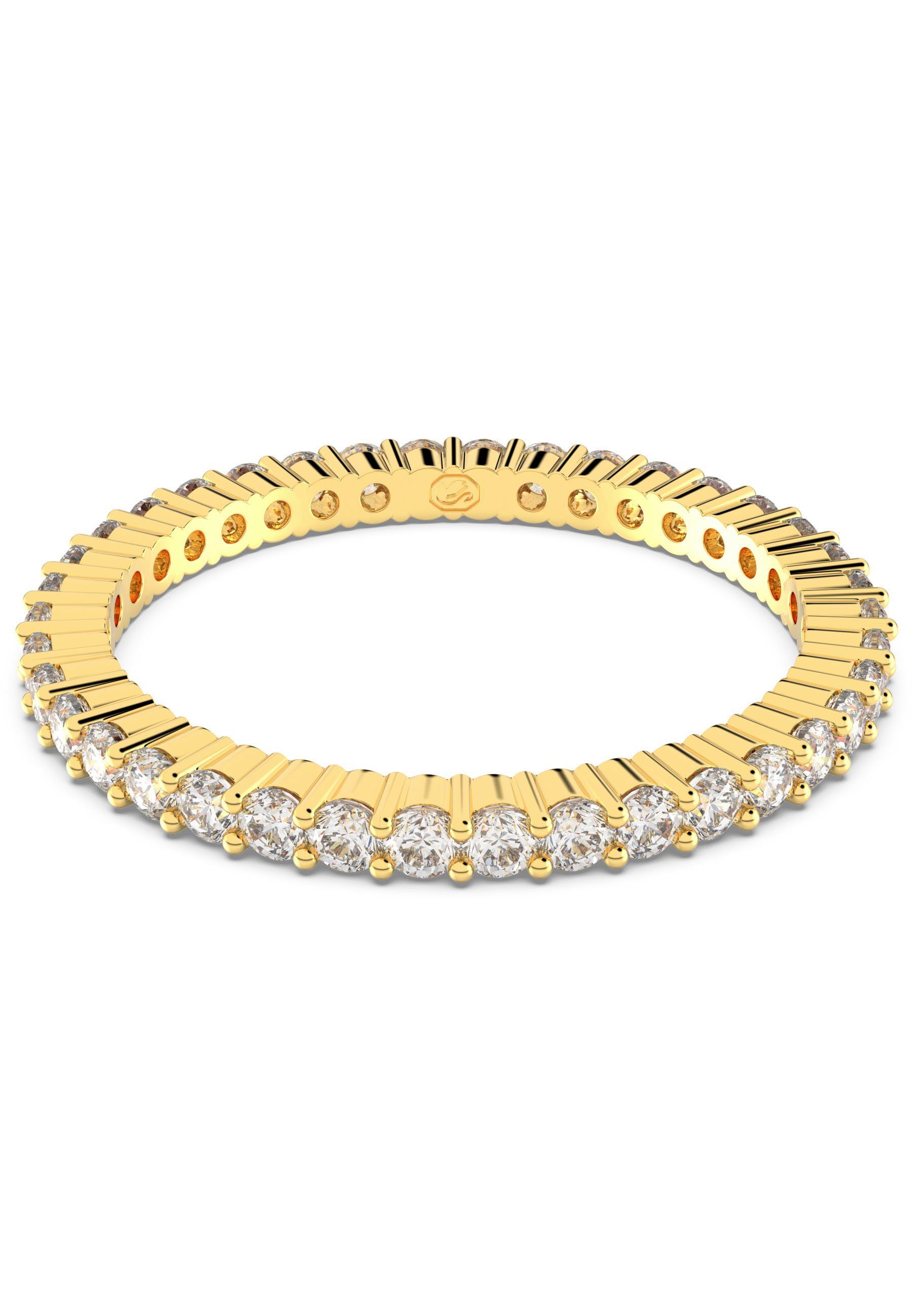 Swarovski Fingerring Vitorre, Rundschliff, 5655703, 5656293, 5656300, 5656297, mit Swarovski® Kristall gelbgoldfarben-kristallweiß | Fingerringe